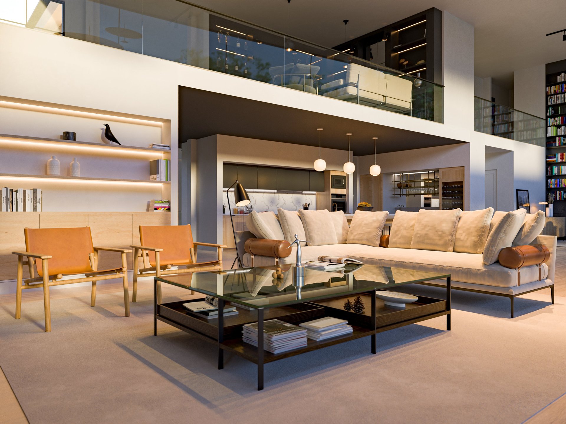 Great room interior render