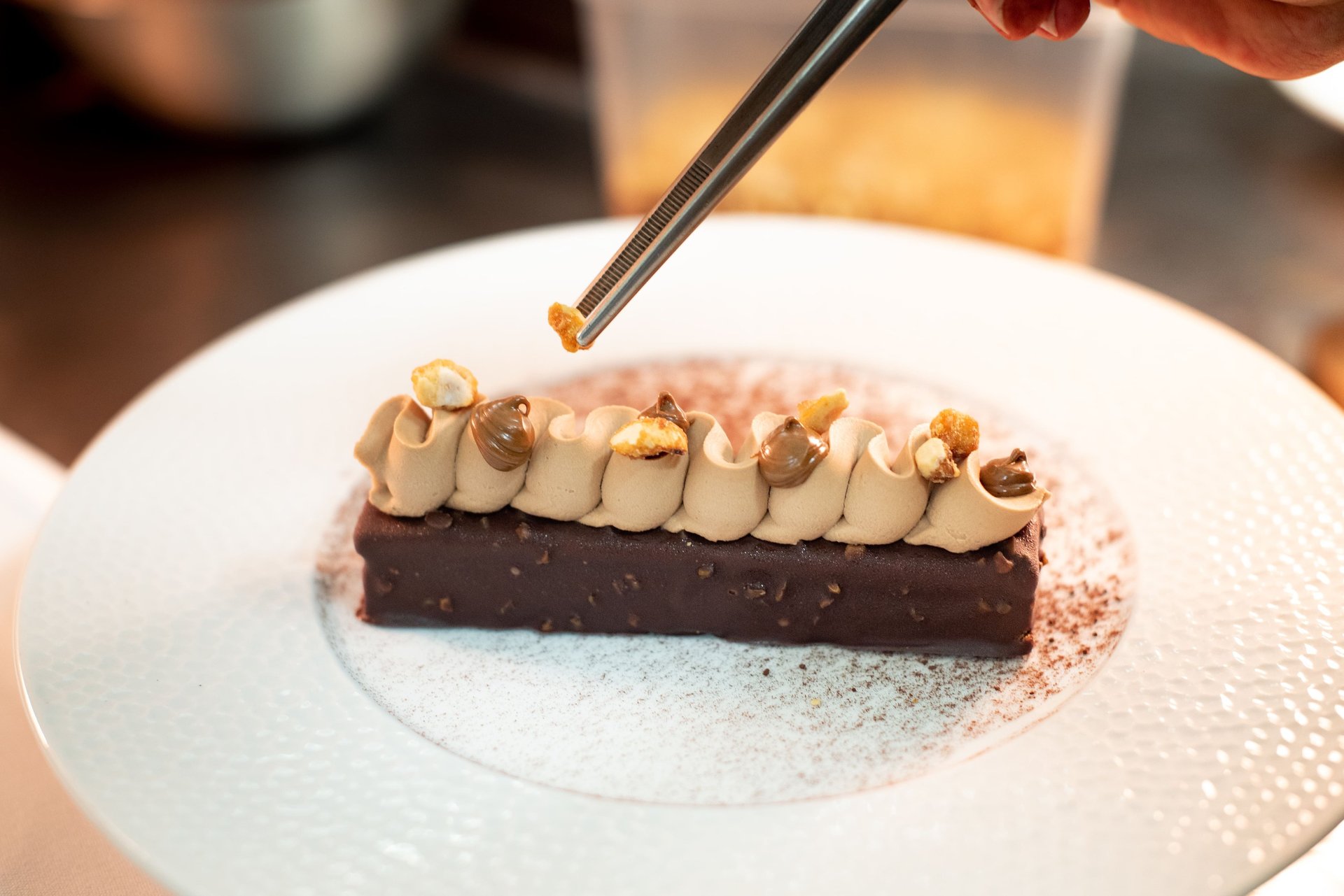 Dressage dessert au chocolat et ganache