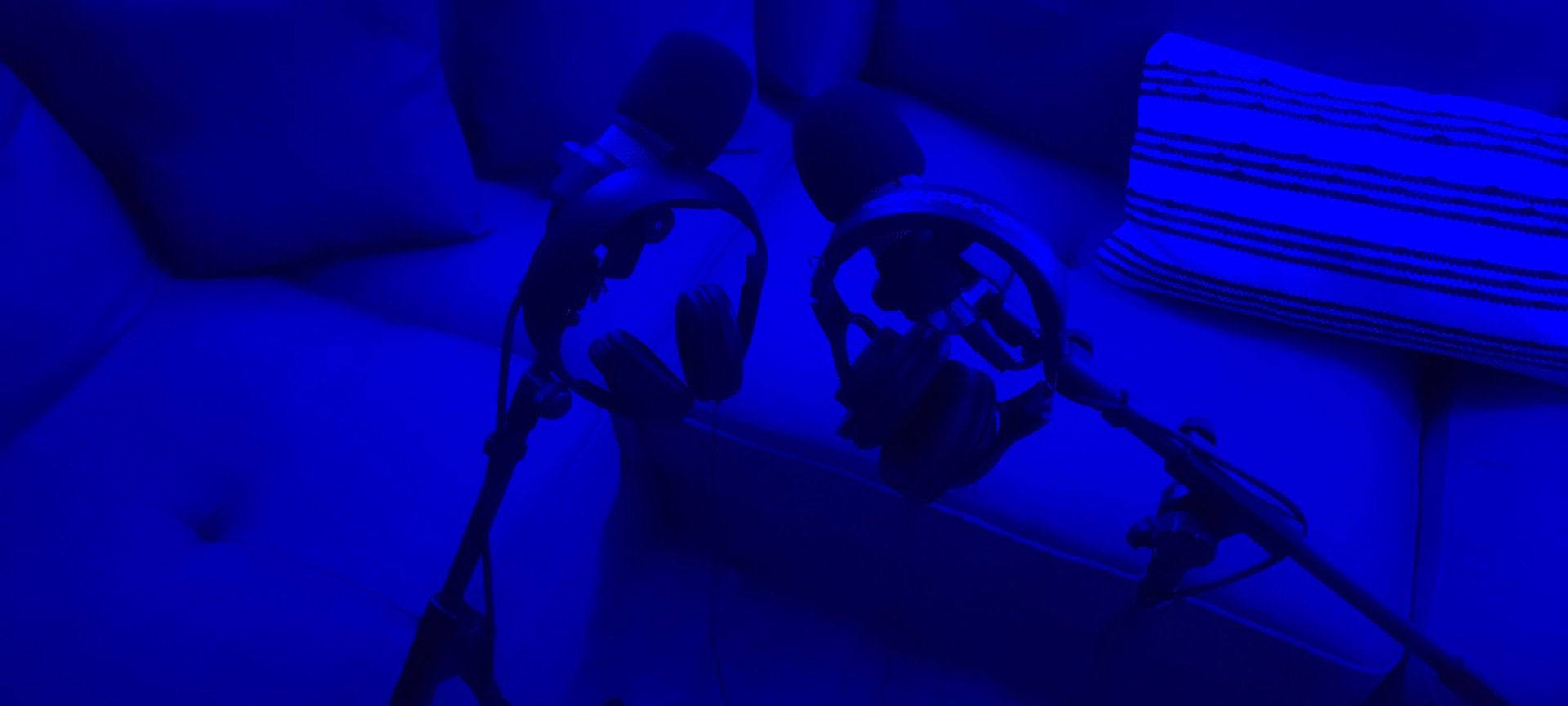 a pair of headphones on a table
