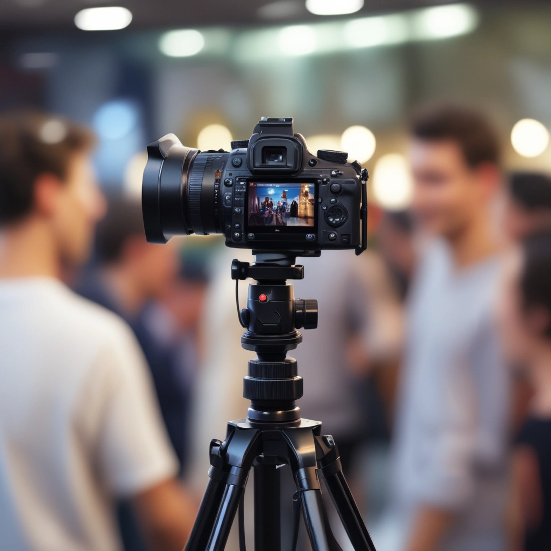 person holding black smartphone taking photo of man in black shirt