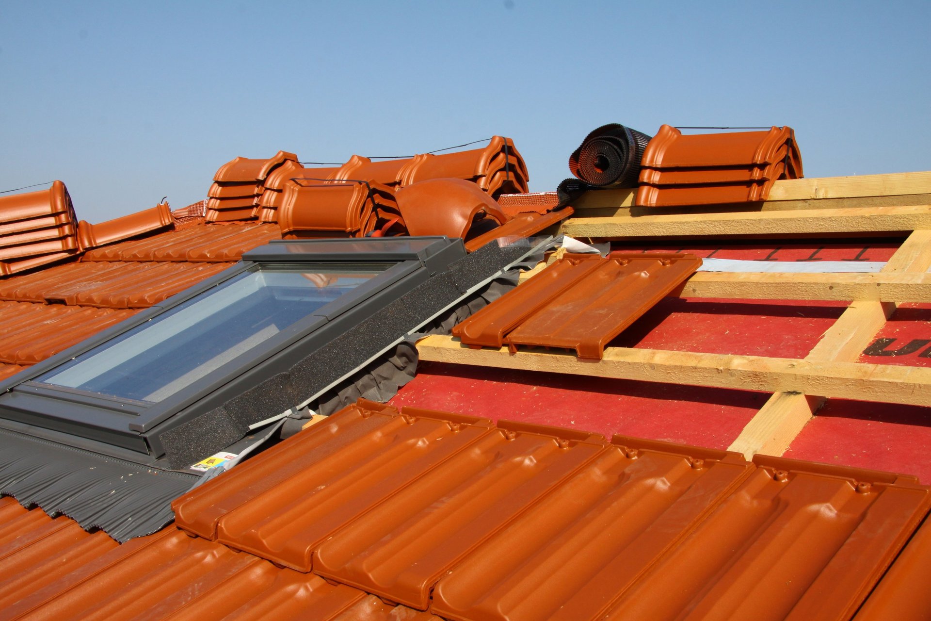 brown roof tiles