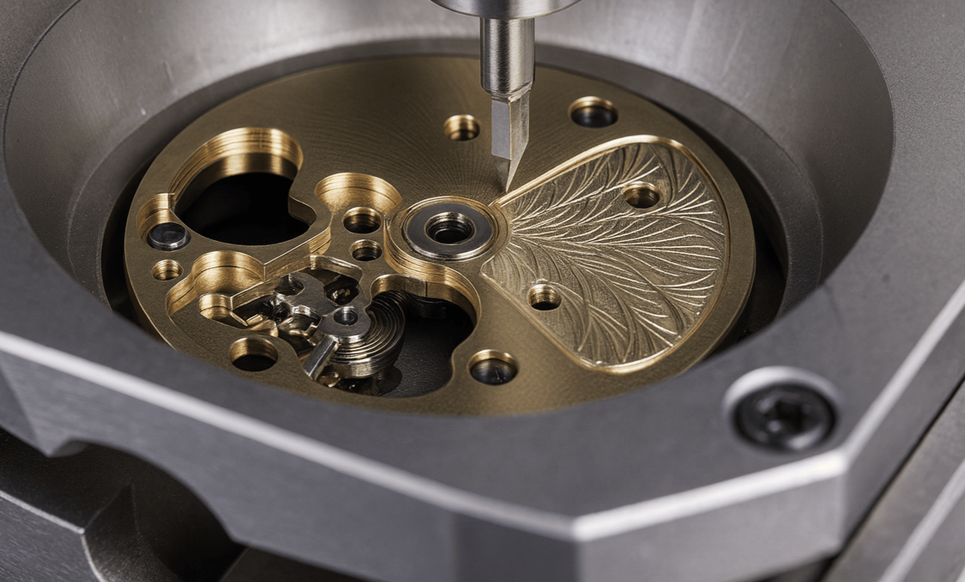 an abstract photo of a curved building with a blue sky in the background