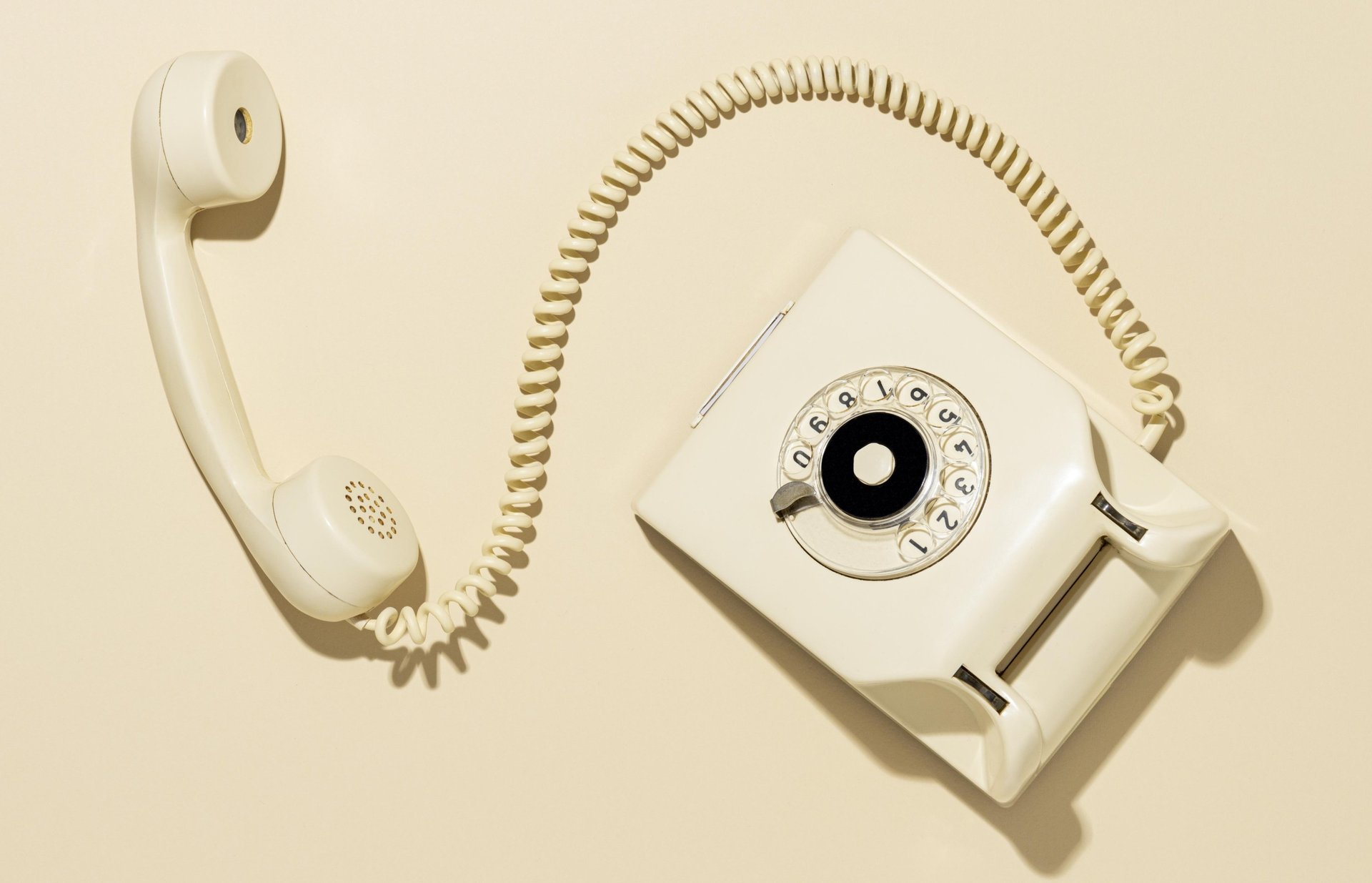 black corded telephone