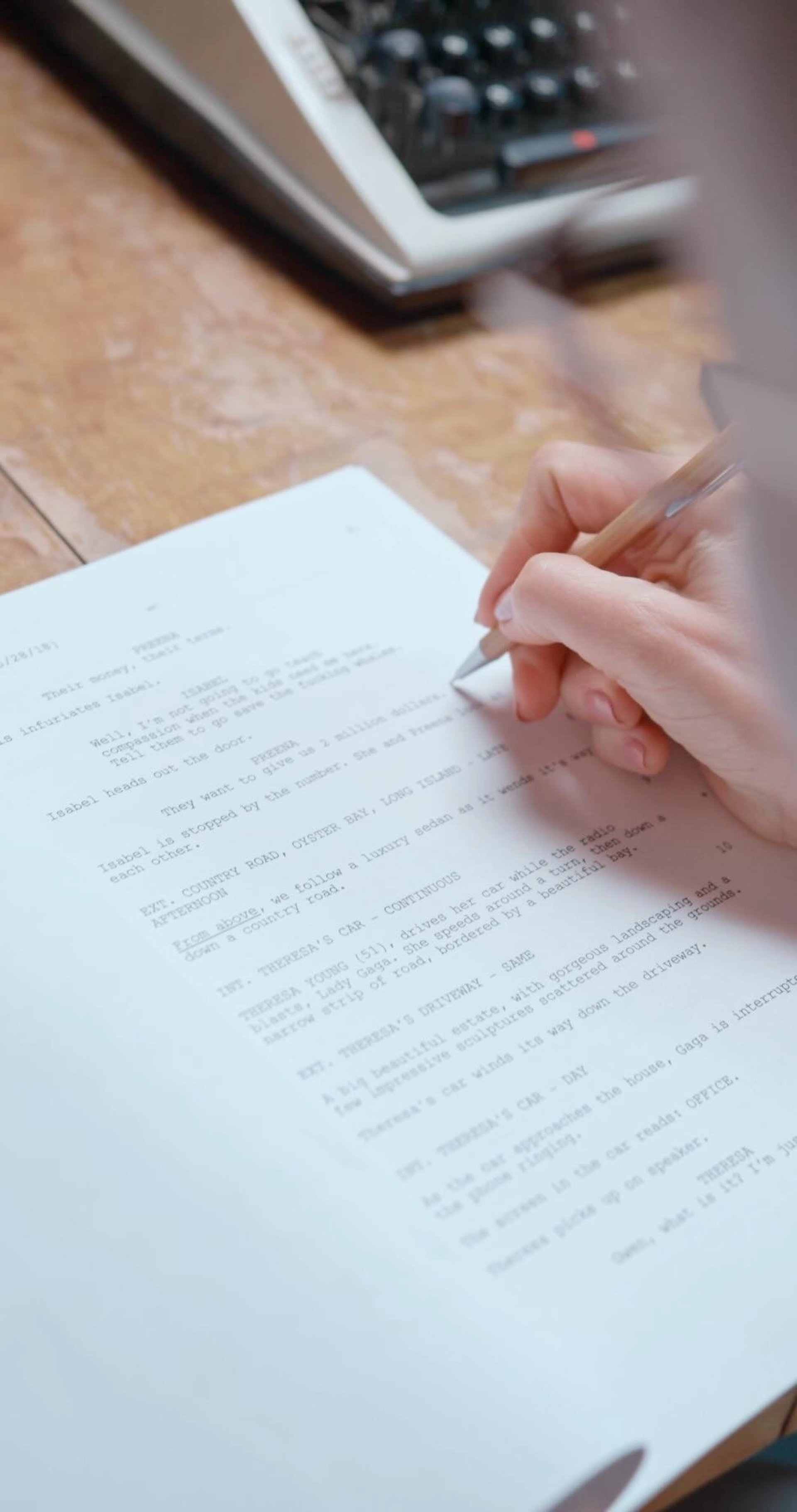 actor breaking down a script