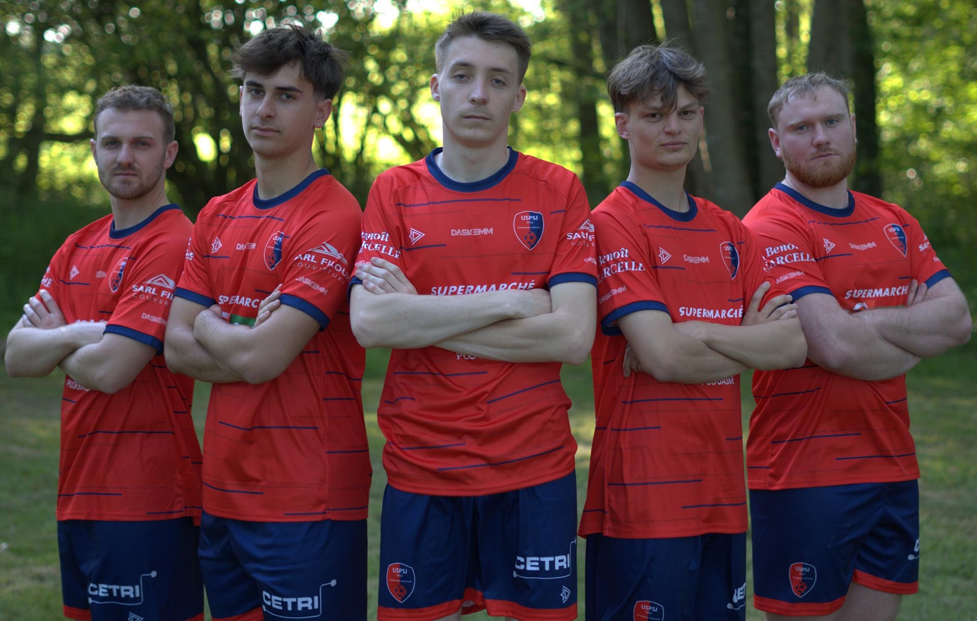 boys in red jersey shirts