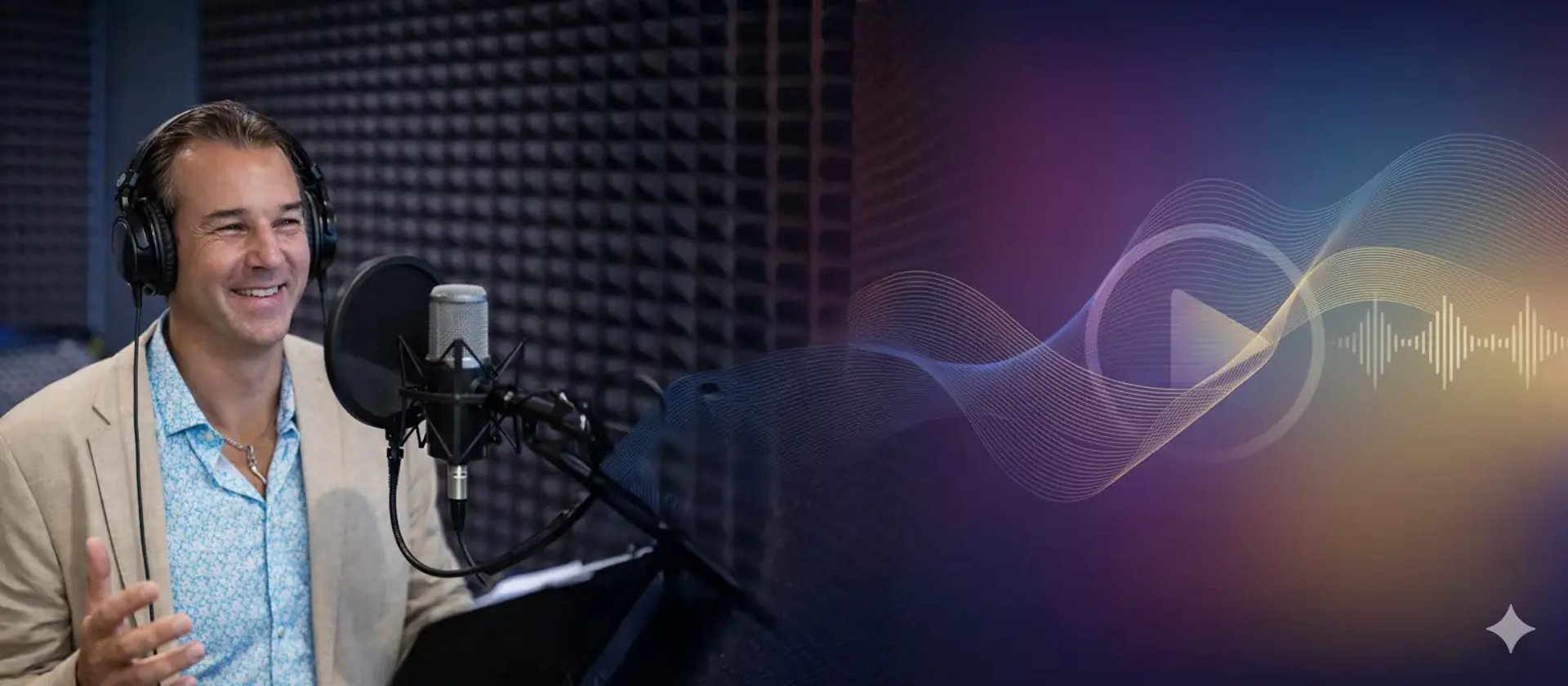 Dino Pandolfo professional voiceover artist in recording studio