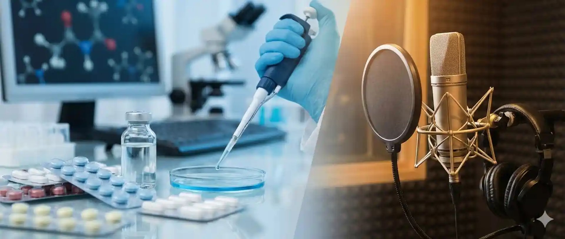 a microphone with a red light shining on it