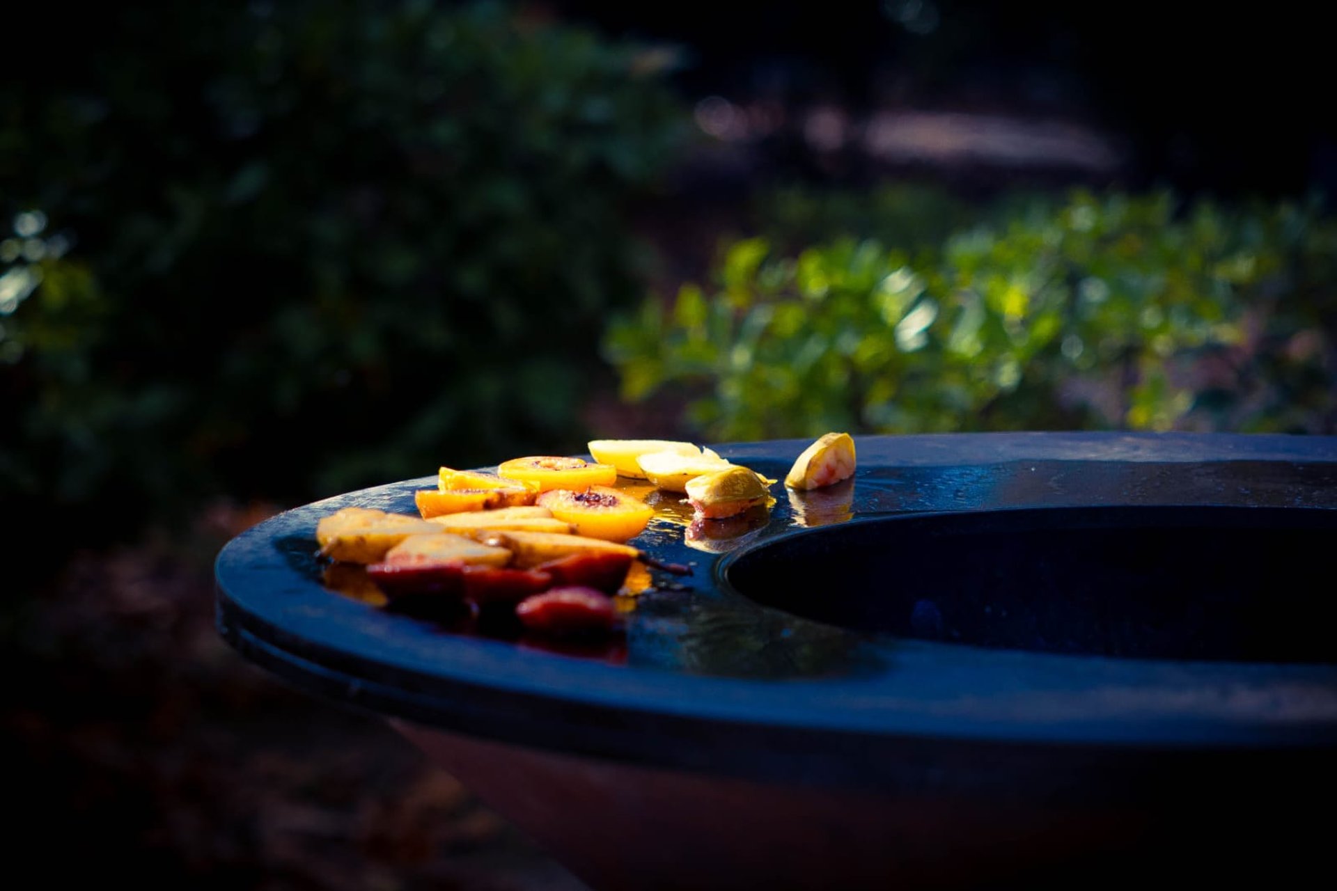 burning firewood in fire pit