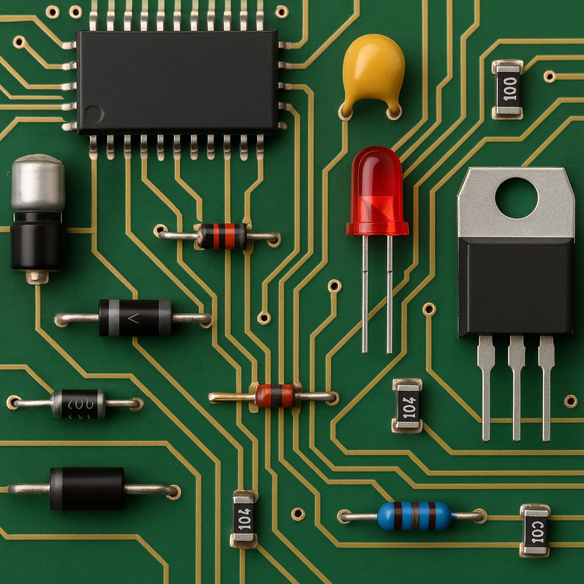 flat lay photography of circuit board