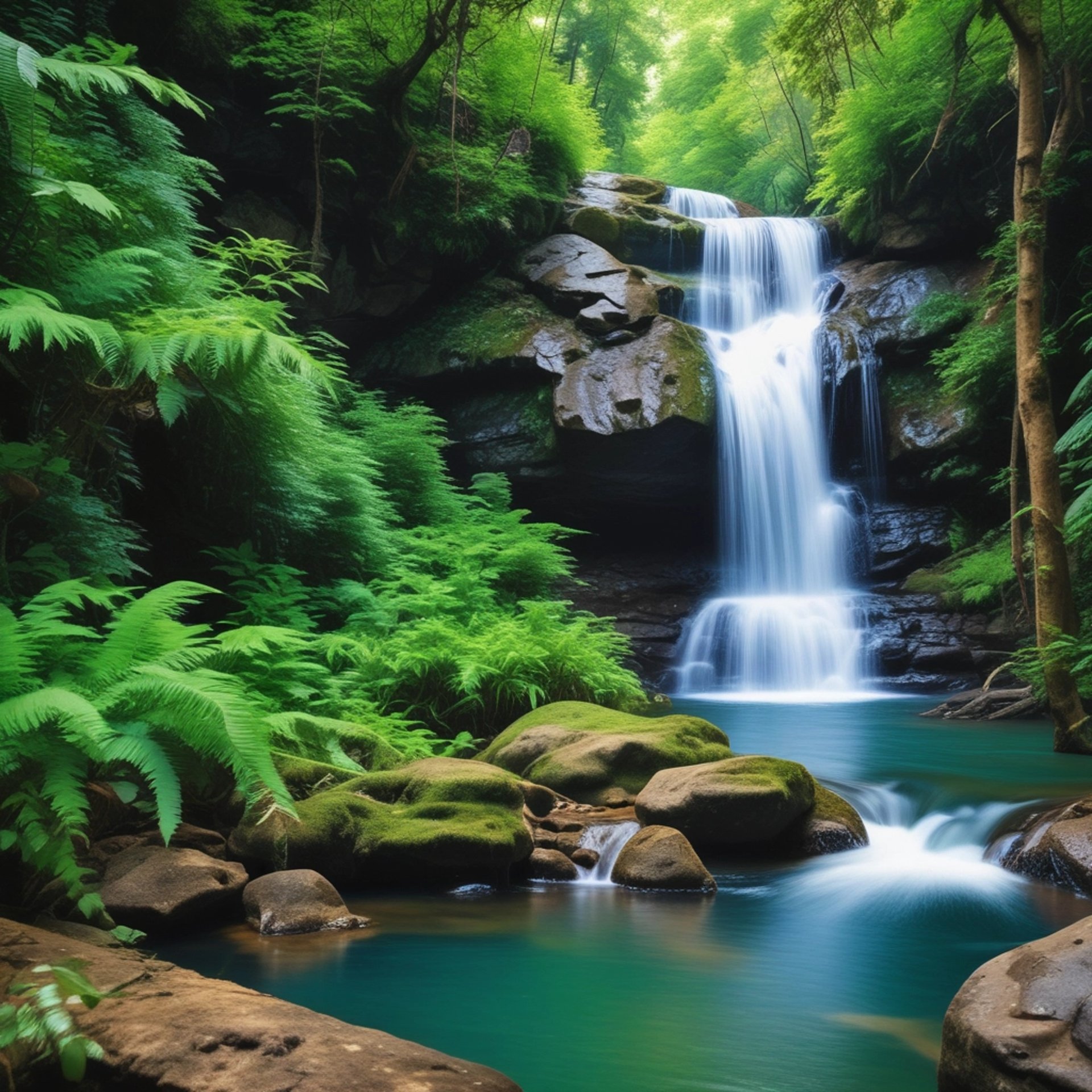 waterfall at daytime