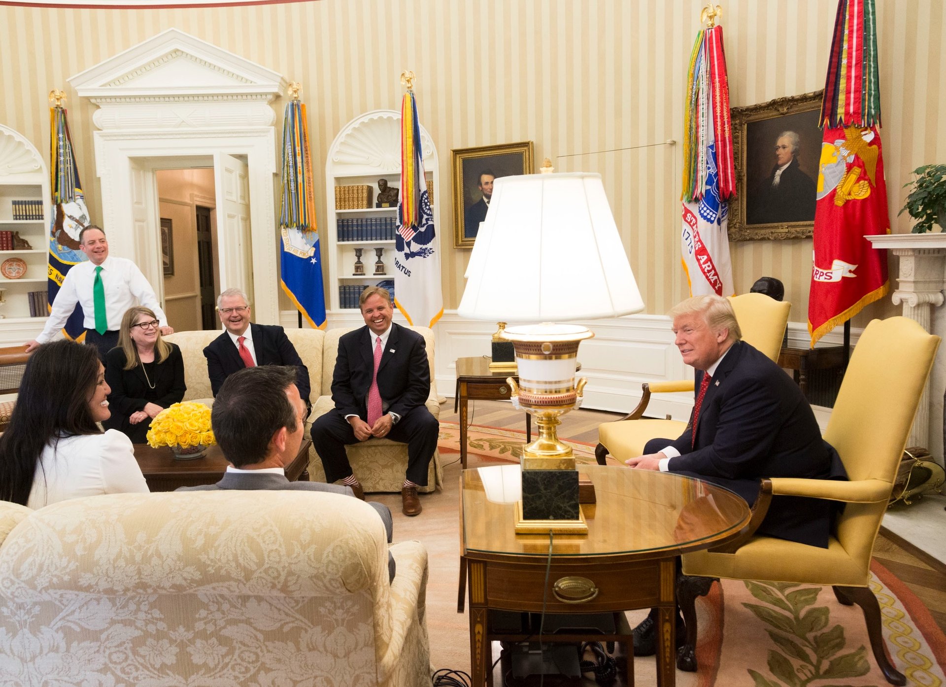 James Dickey and others meeting with President Trump in the Oval Office.
