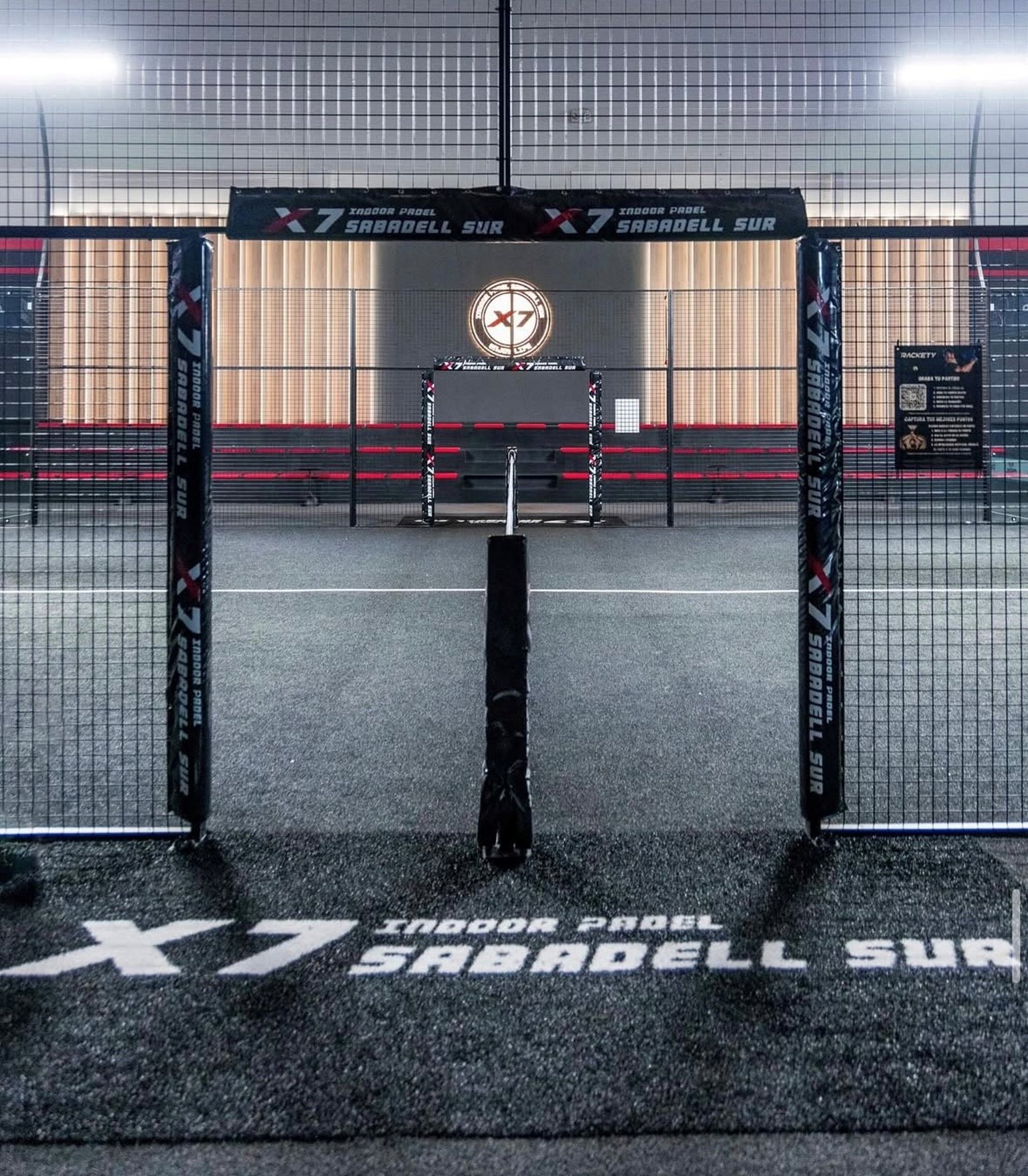 Panoramic view of the main padel court at The Padel Training Camp in Spain