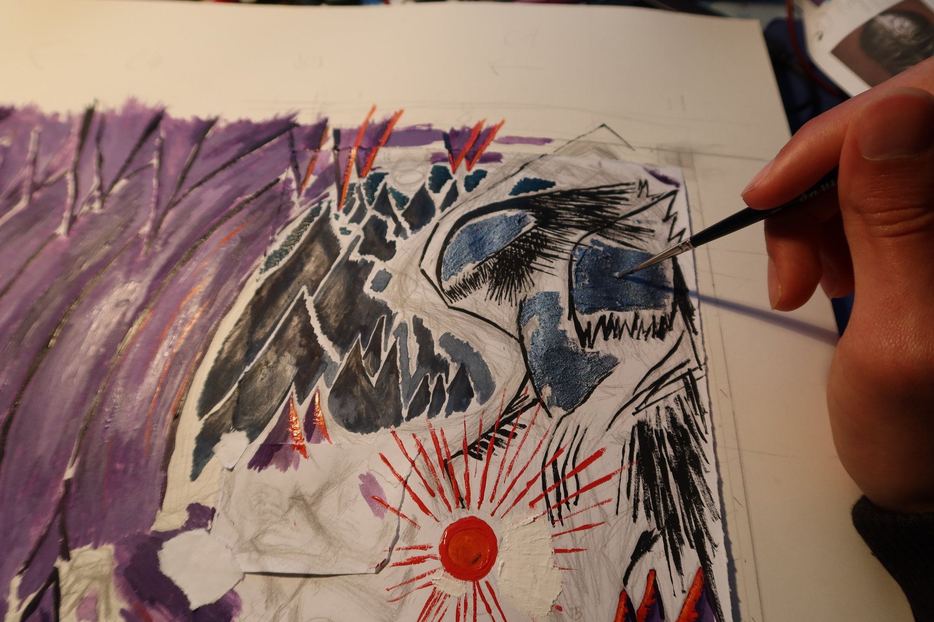 an abstract photo of a curved building with a blue sky in the background