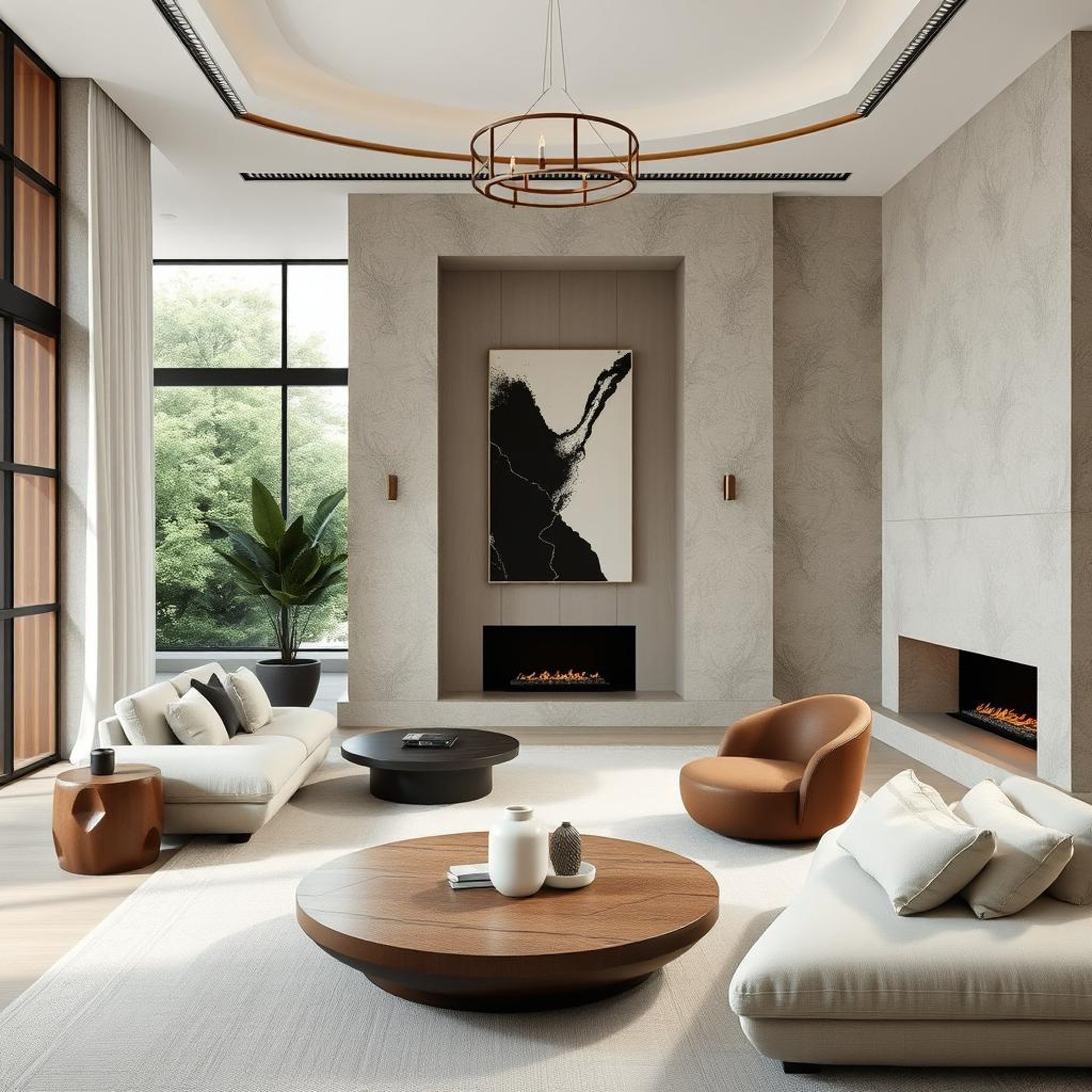 planters with plant near area rug inside room