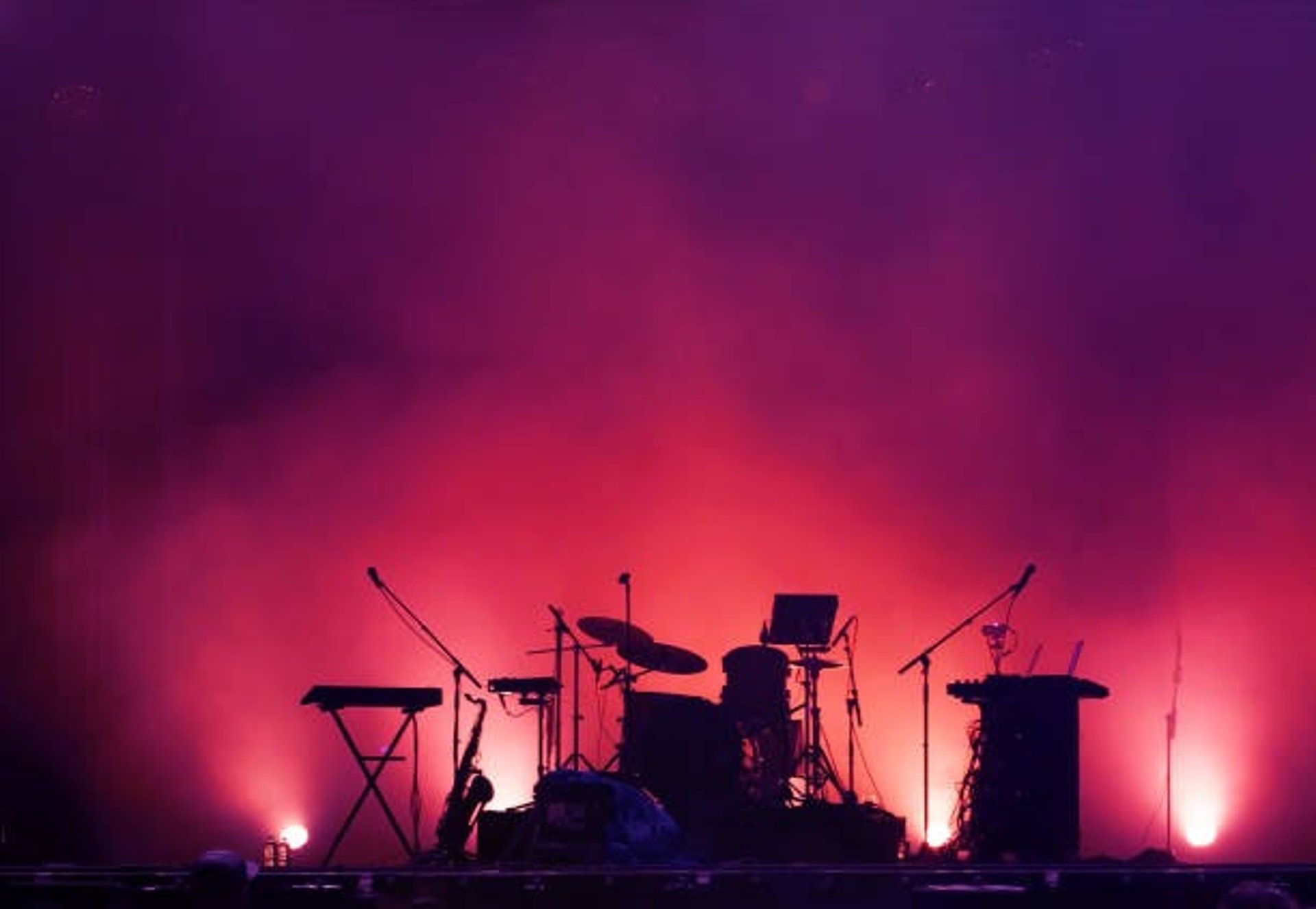 grayscale photography of concert during daytime
