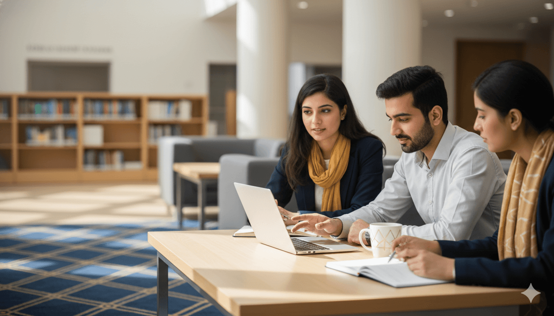 Pakistani students discuss study abroad at Hoist Horizons. Ideal for FAQ pages, conveying guidance & clarity.