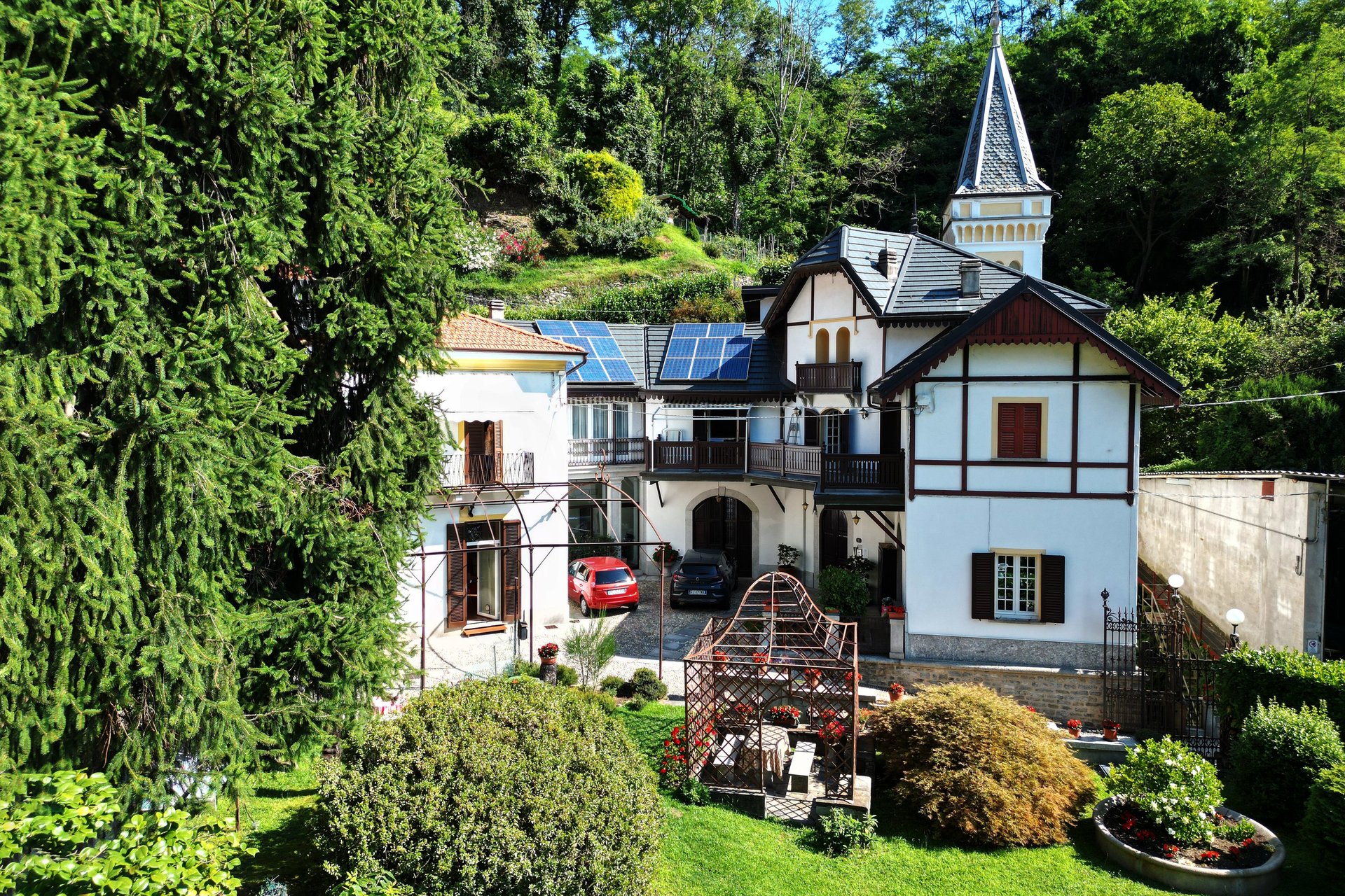 aaerial view of the main villa in villa ombrosa