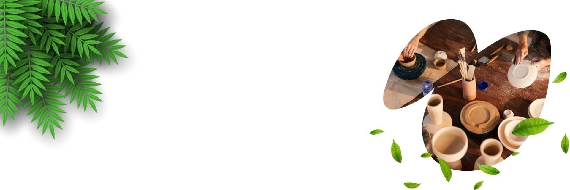 Bandeau avec une personne qui fait de la poterie