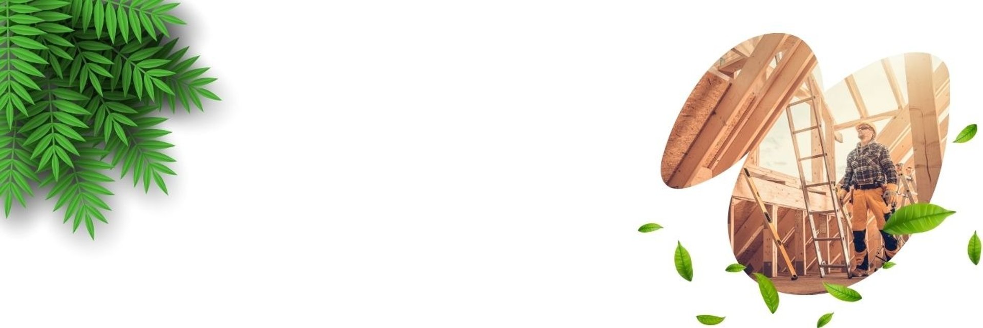 Un bandeau avec un homme sur un chantier de maison