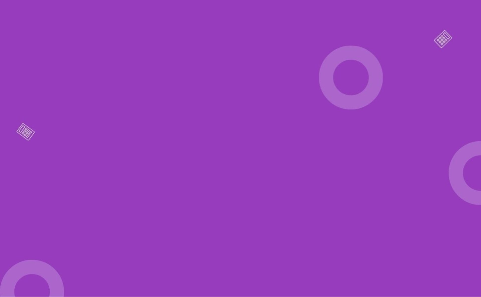 Fond violet avec cercle transparent et calculatrice