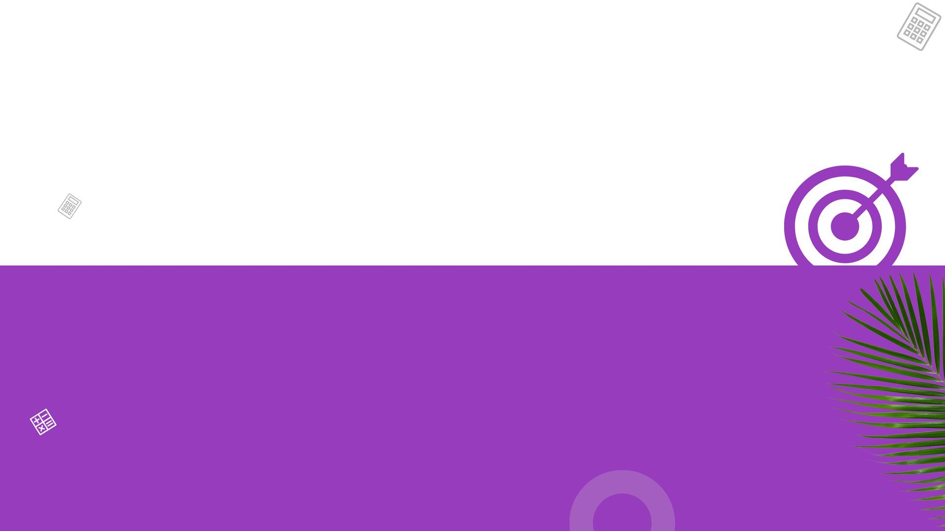 Fond violet et blanc avec feuillage et une cible