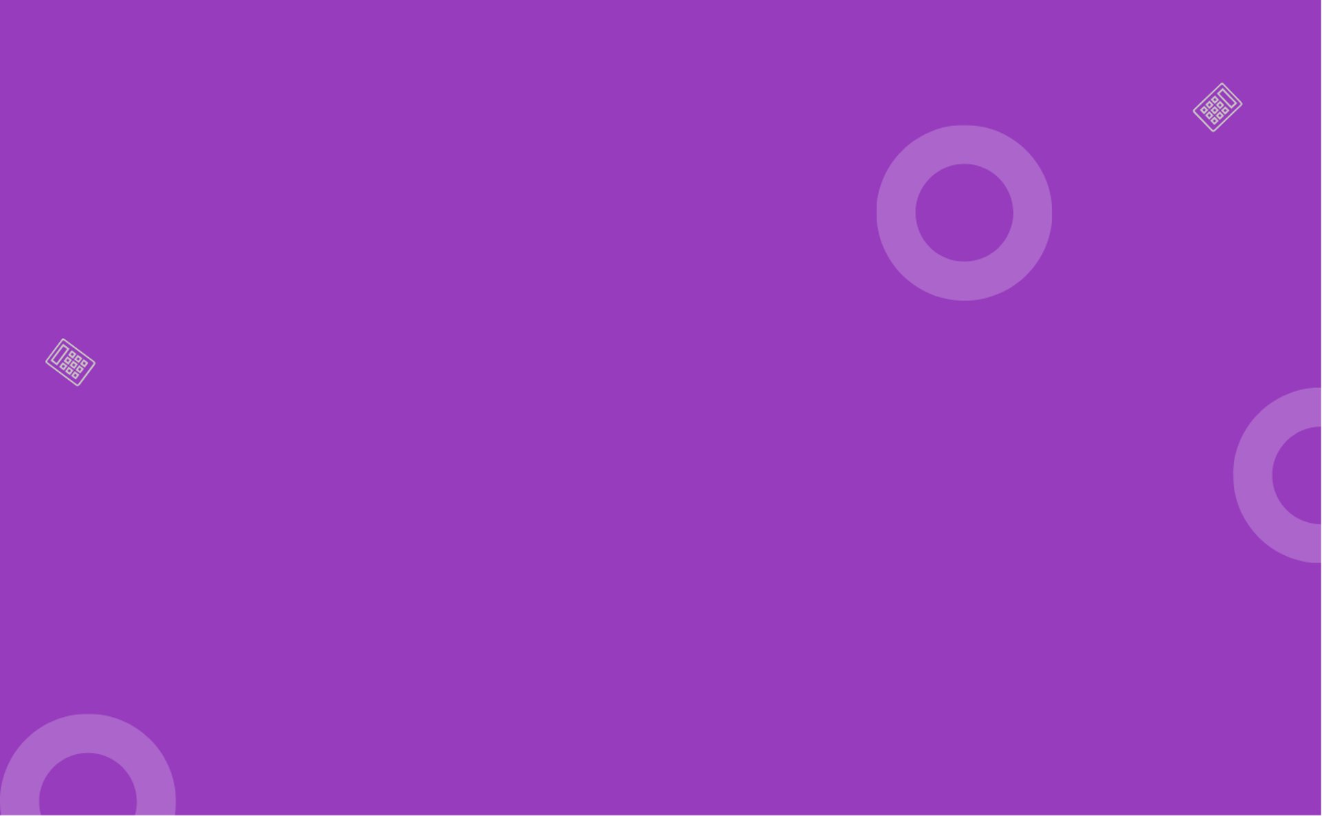 Fond violet avec cercle transparent  et calcultrice