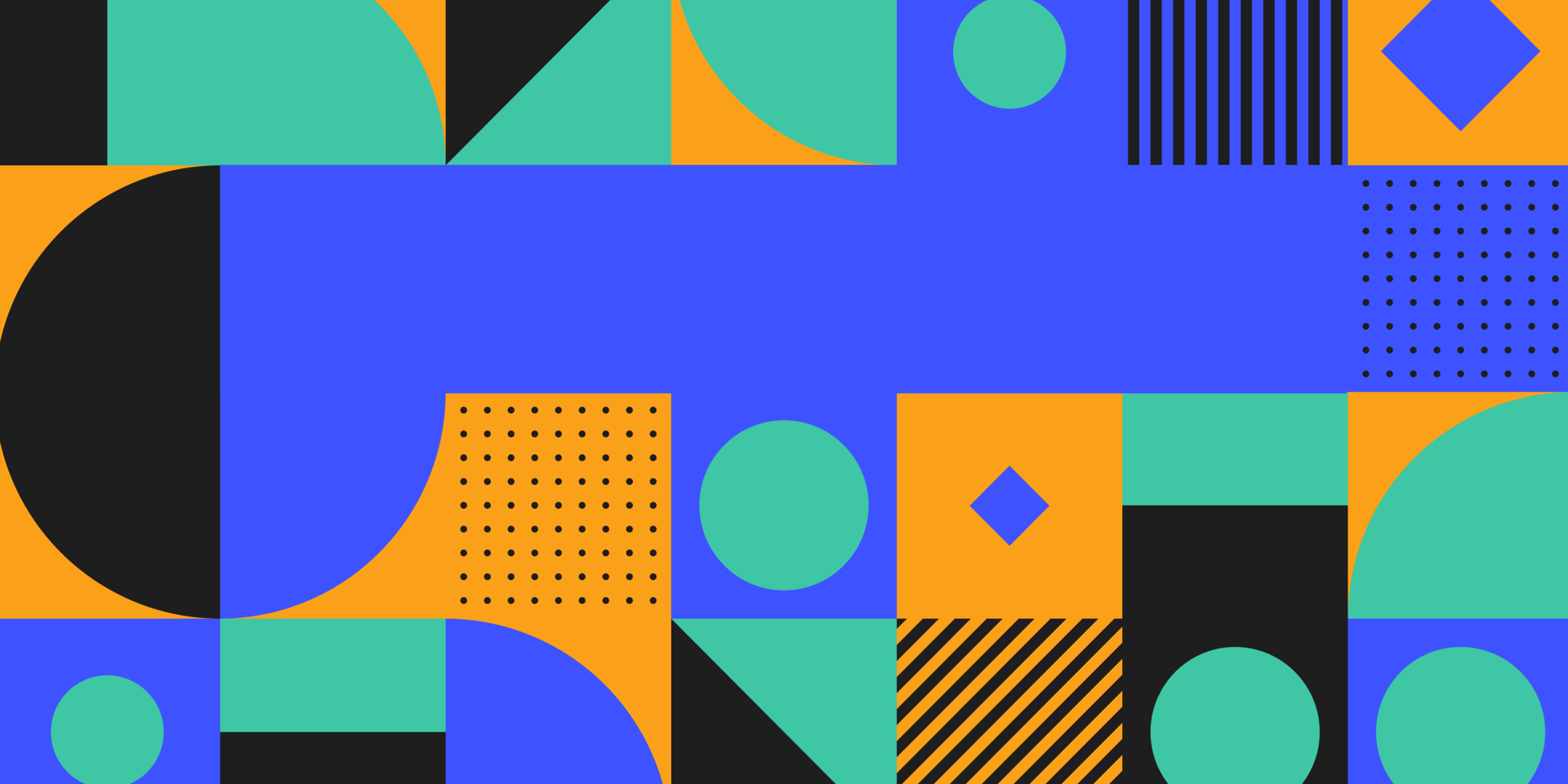 Blue, orange, black & turquoise patterned background