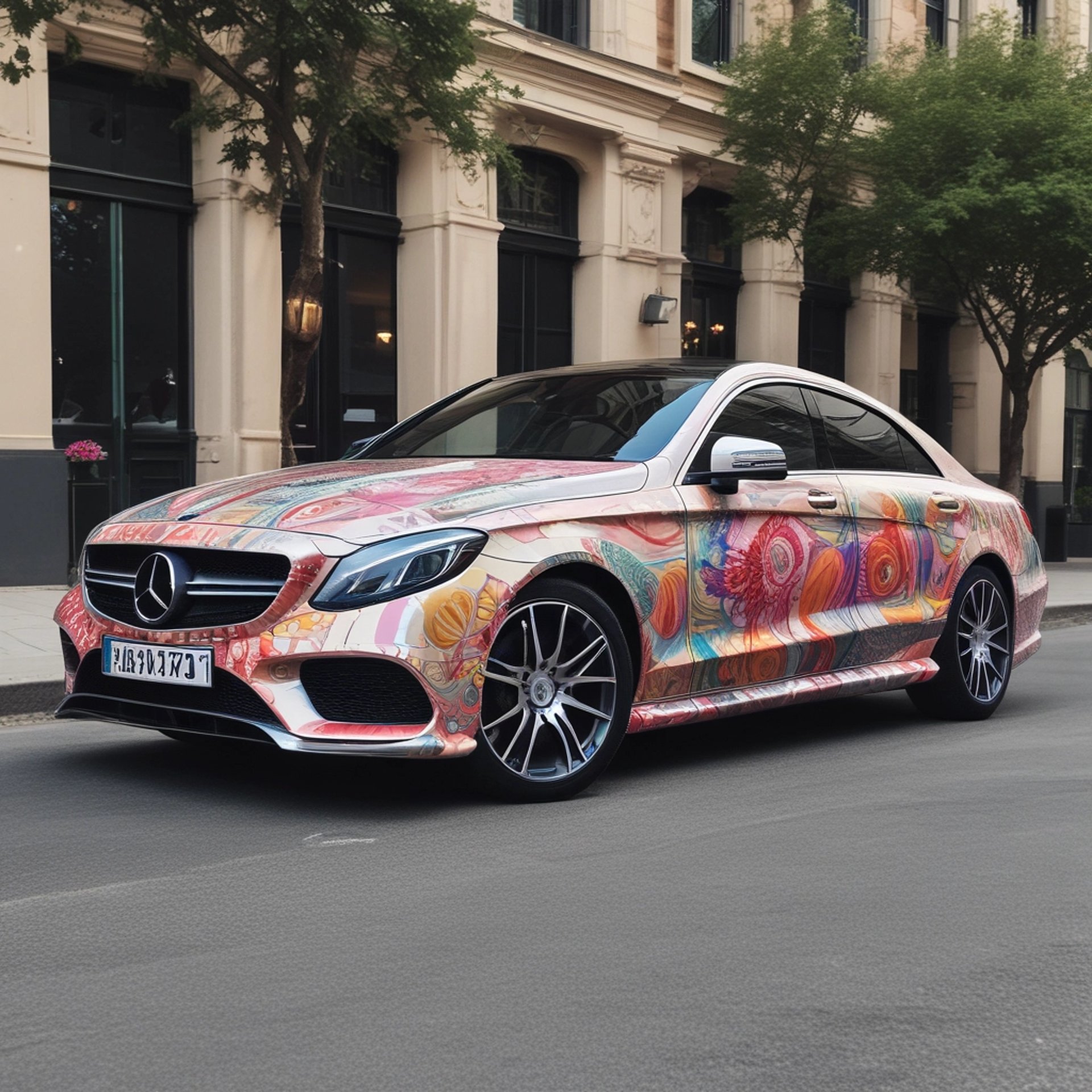 black Mercedes-Benz car