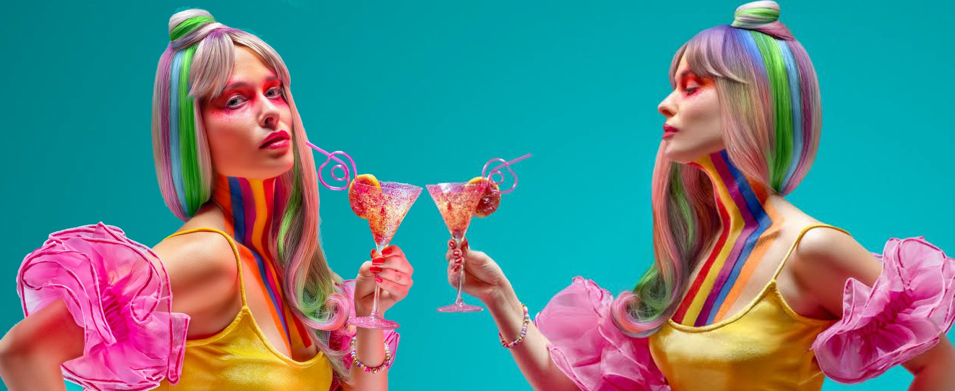 an abstract photo of a curved building with a blue sky in the background