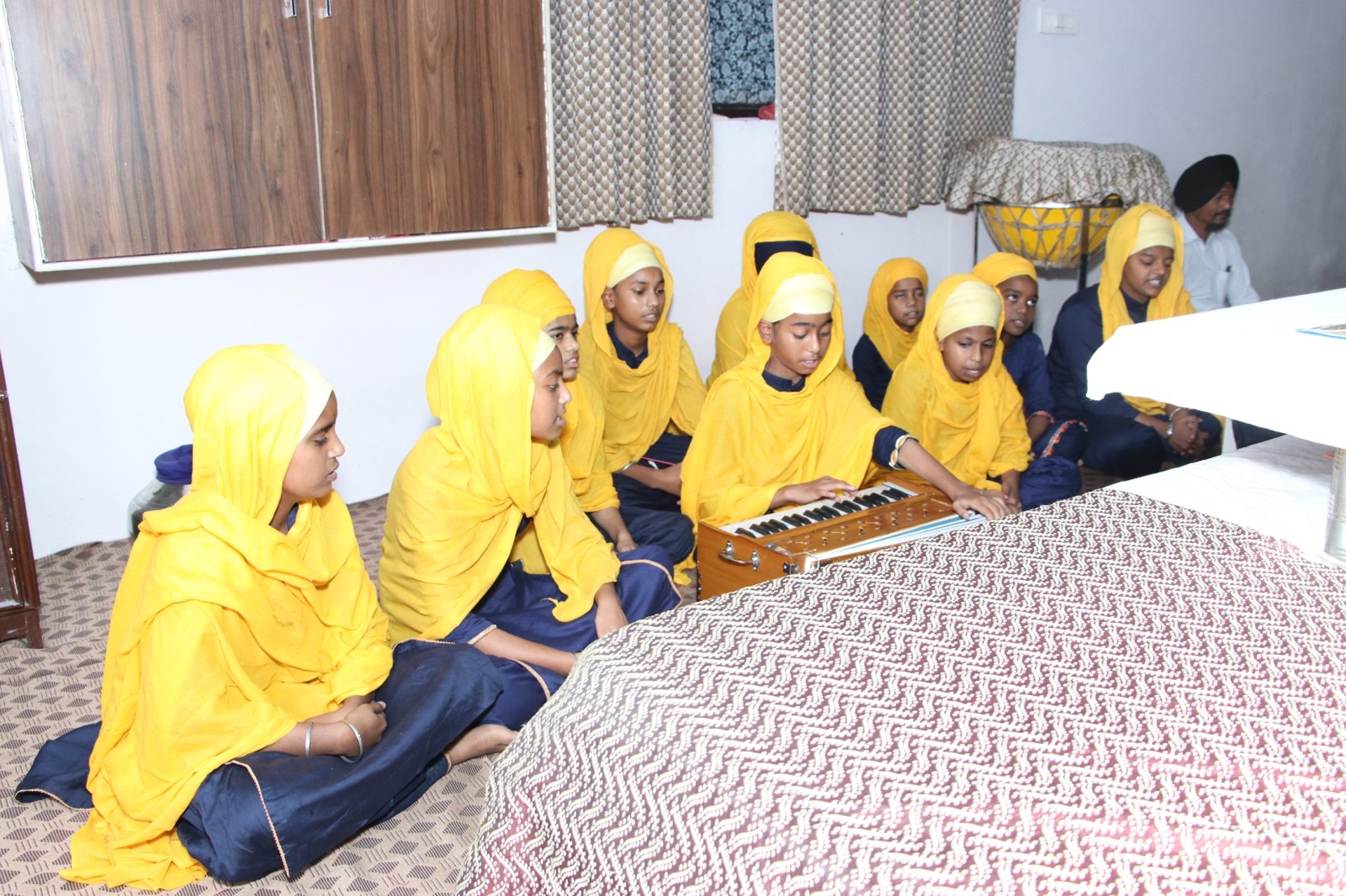 black blue and yellow textile