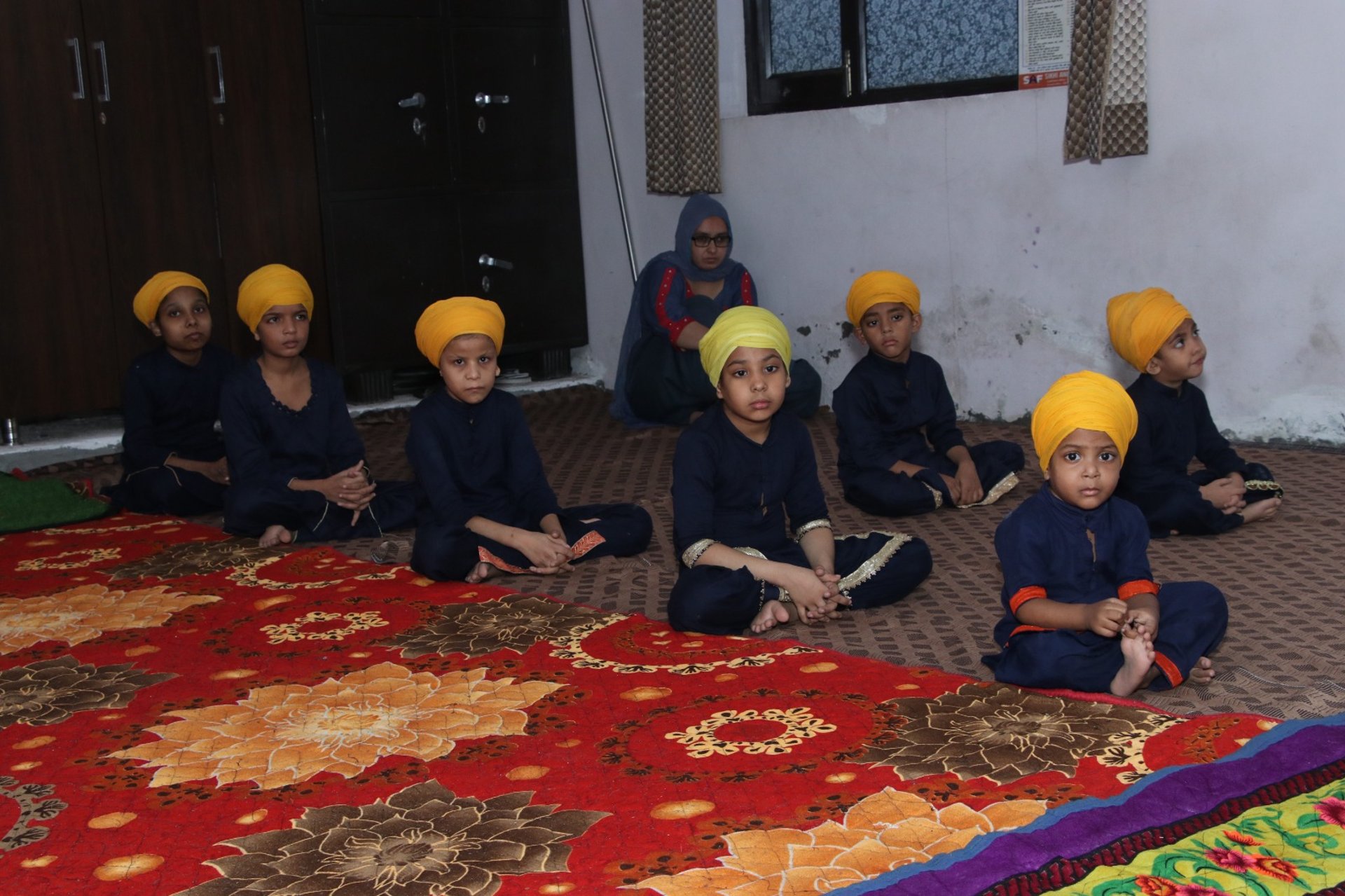 black blue and yellow textile