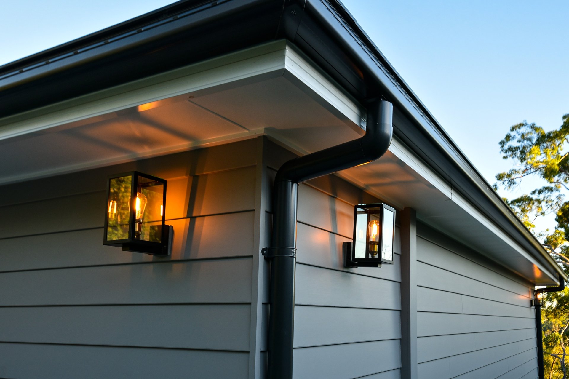 newly painted house with modern lights