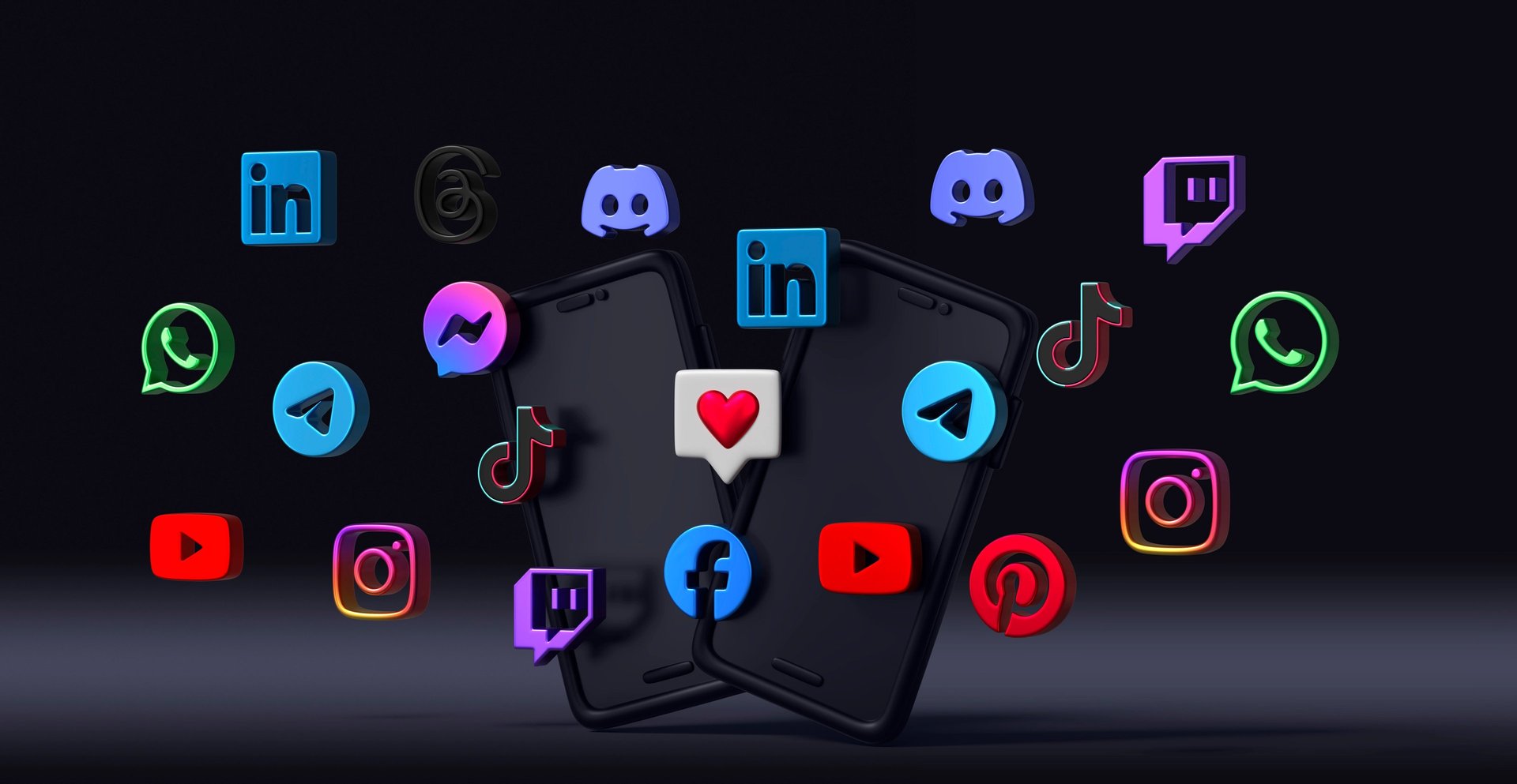 assorted-color social media signage