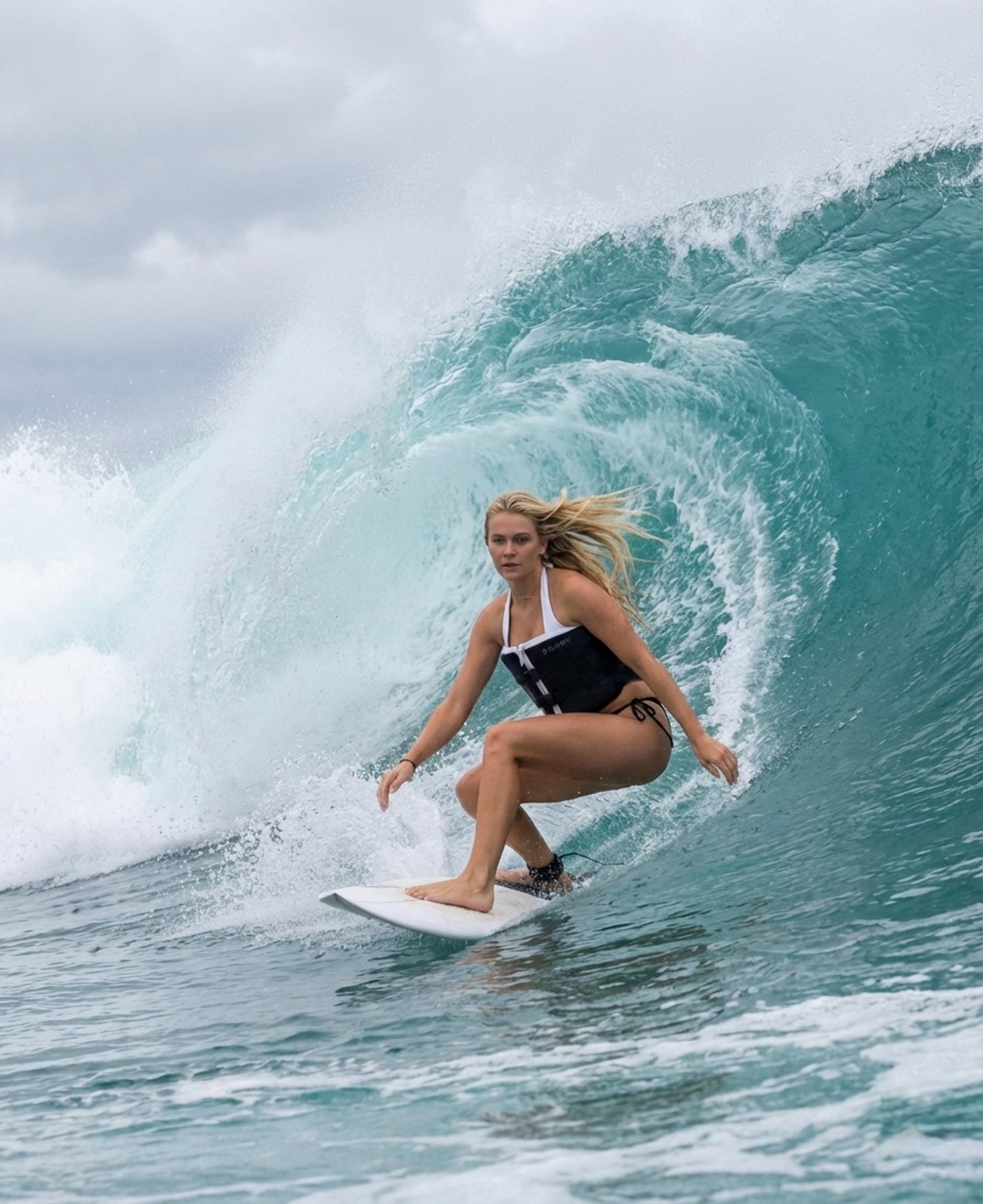 an abstract photo of a curved building with a blue sky in the background