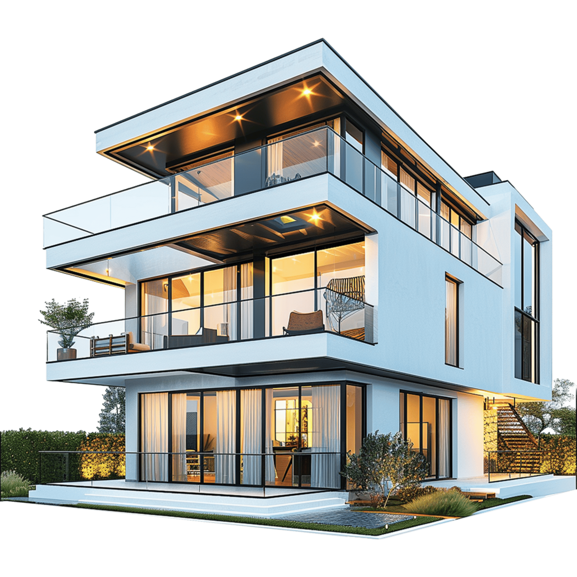 an abstract photo of a curved building with a blue sky in the background