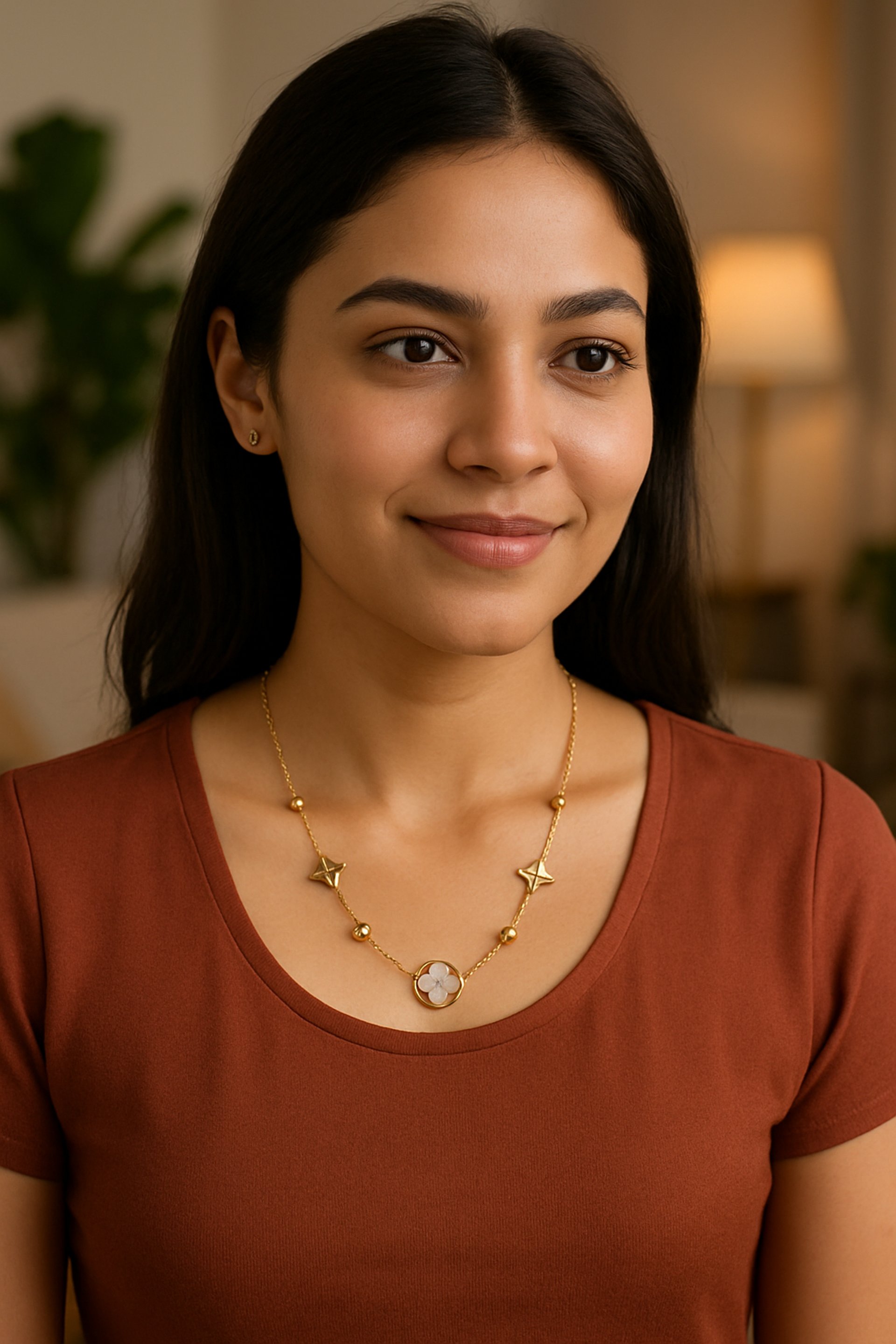 a gold chain bracelet sitting on top of a magazine