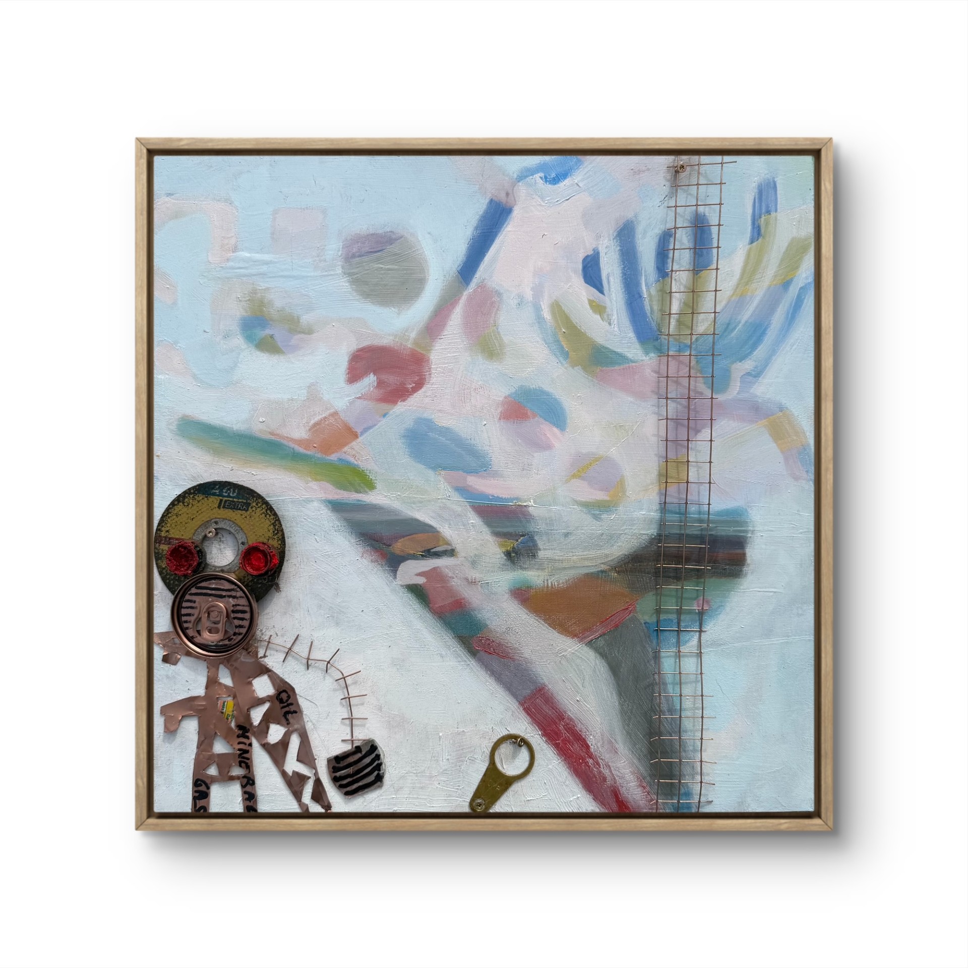 a close up of a christmas wreath on a red background