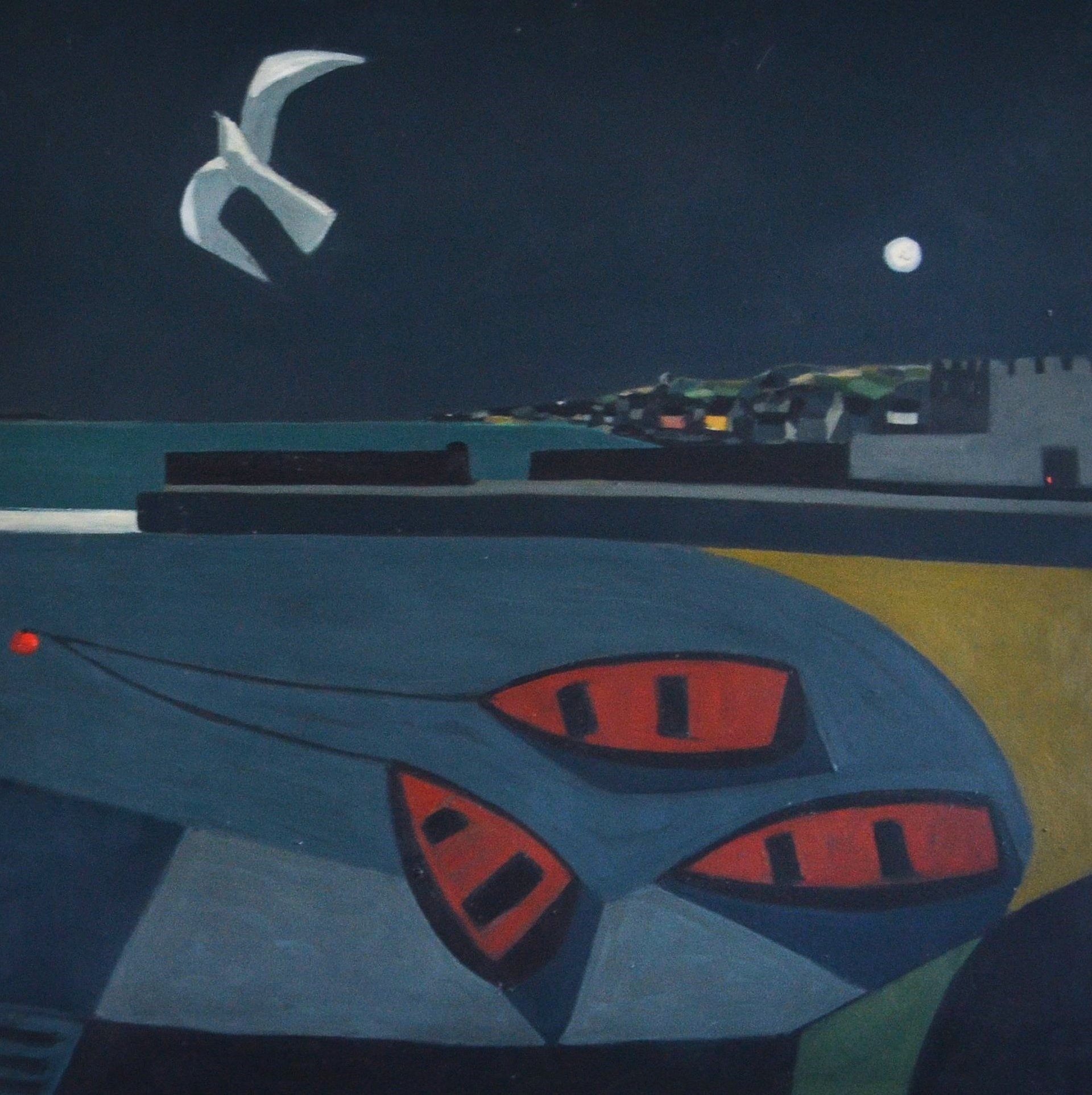 a close up of a christmas wreath on a red background