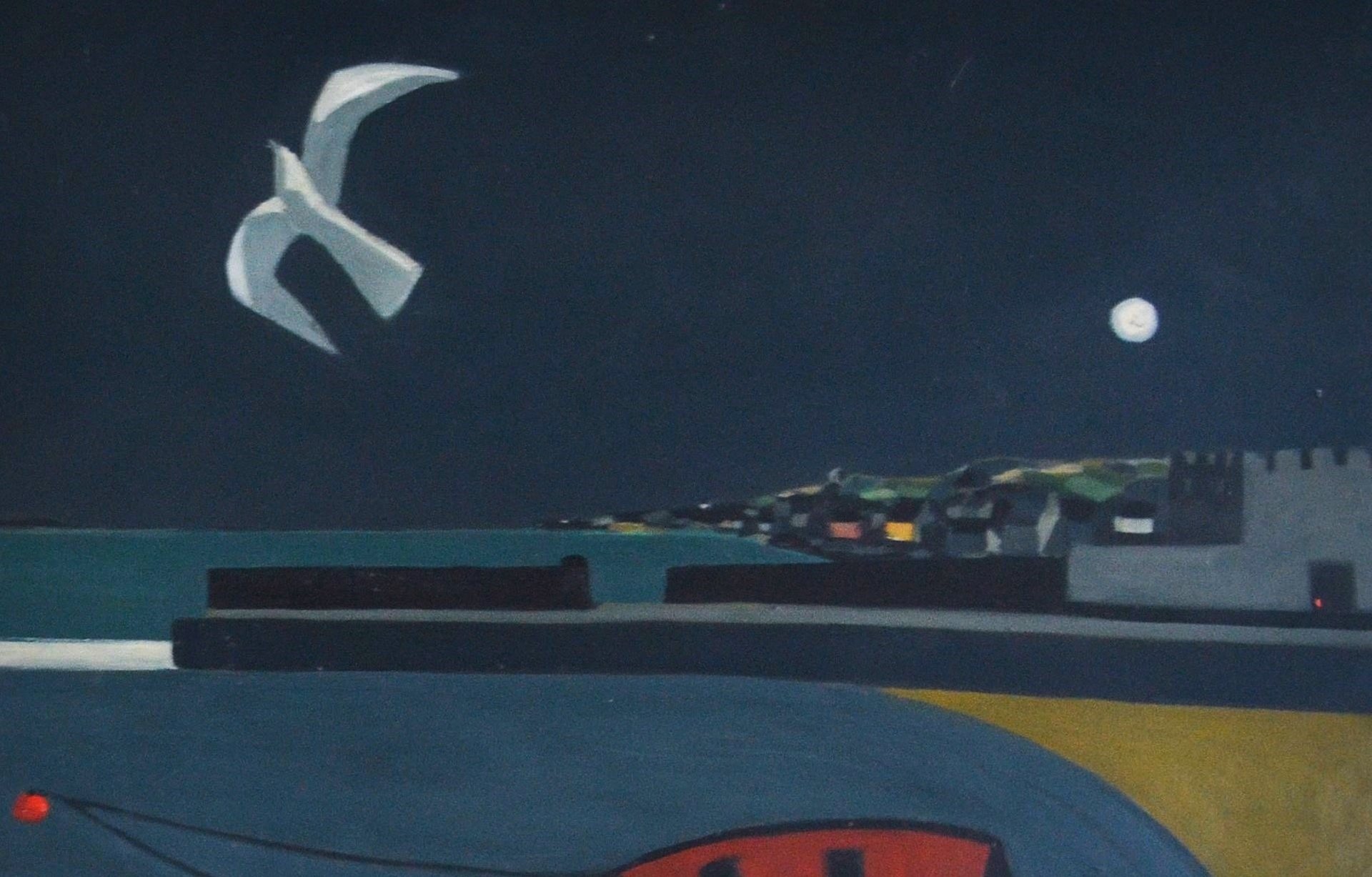 a close up of a christmas wreath on a red background