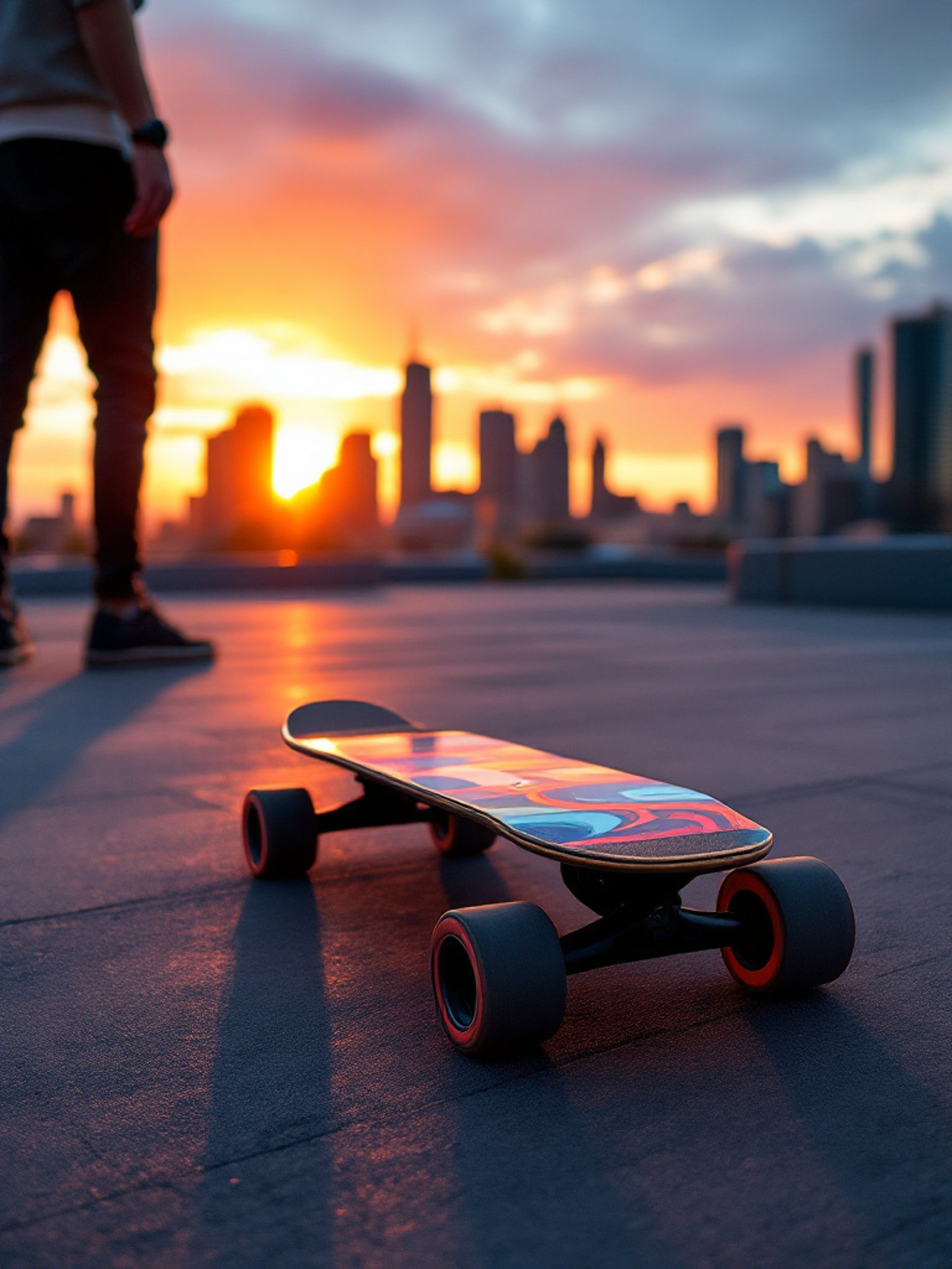 a man riding a skateboard