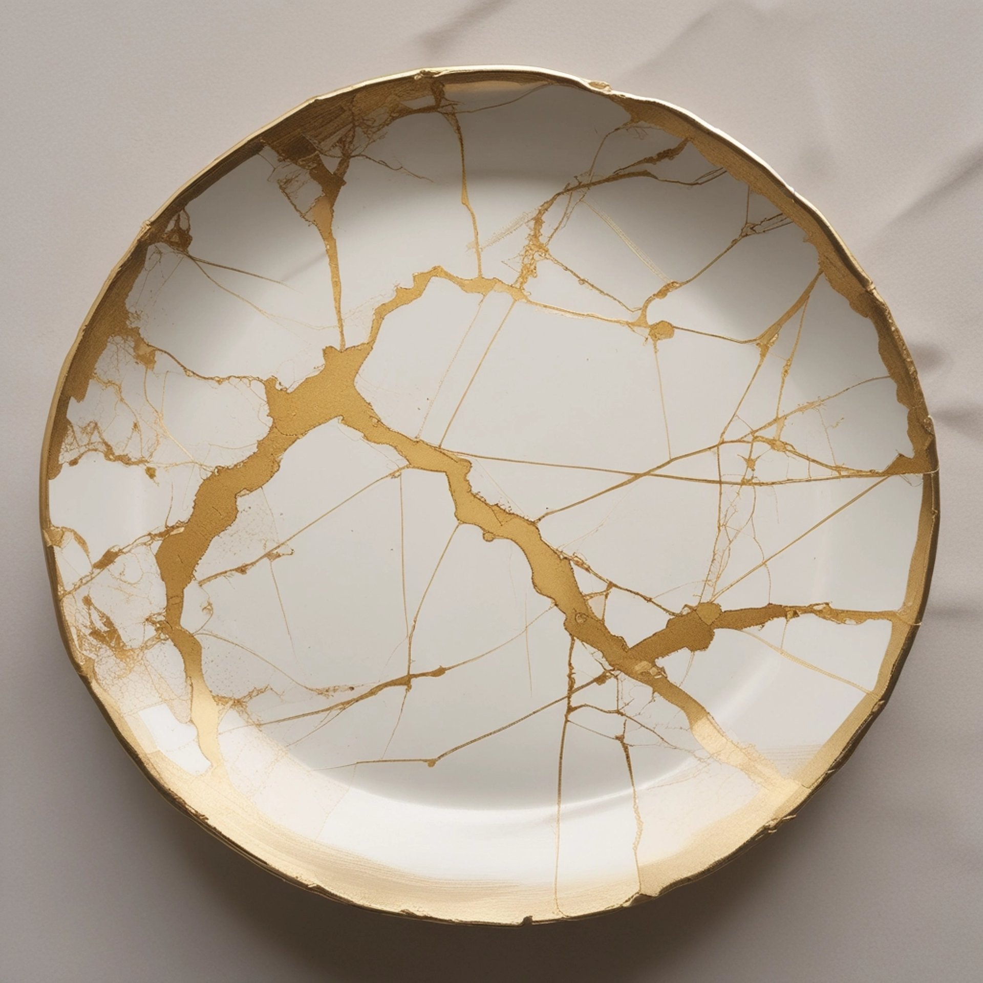 round brown and white ceramic plate