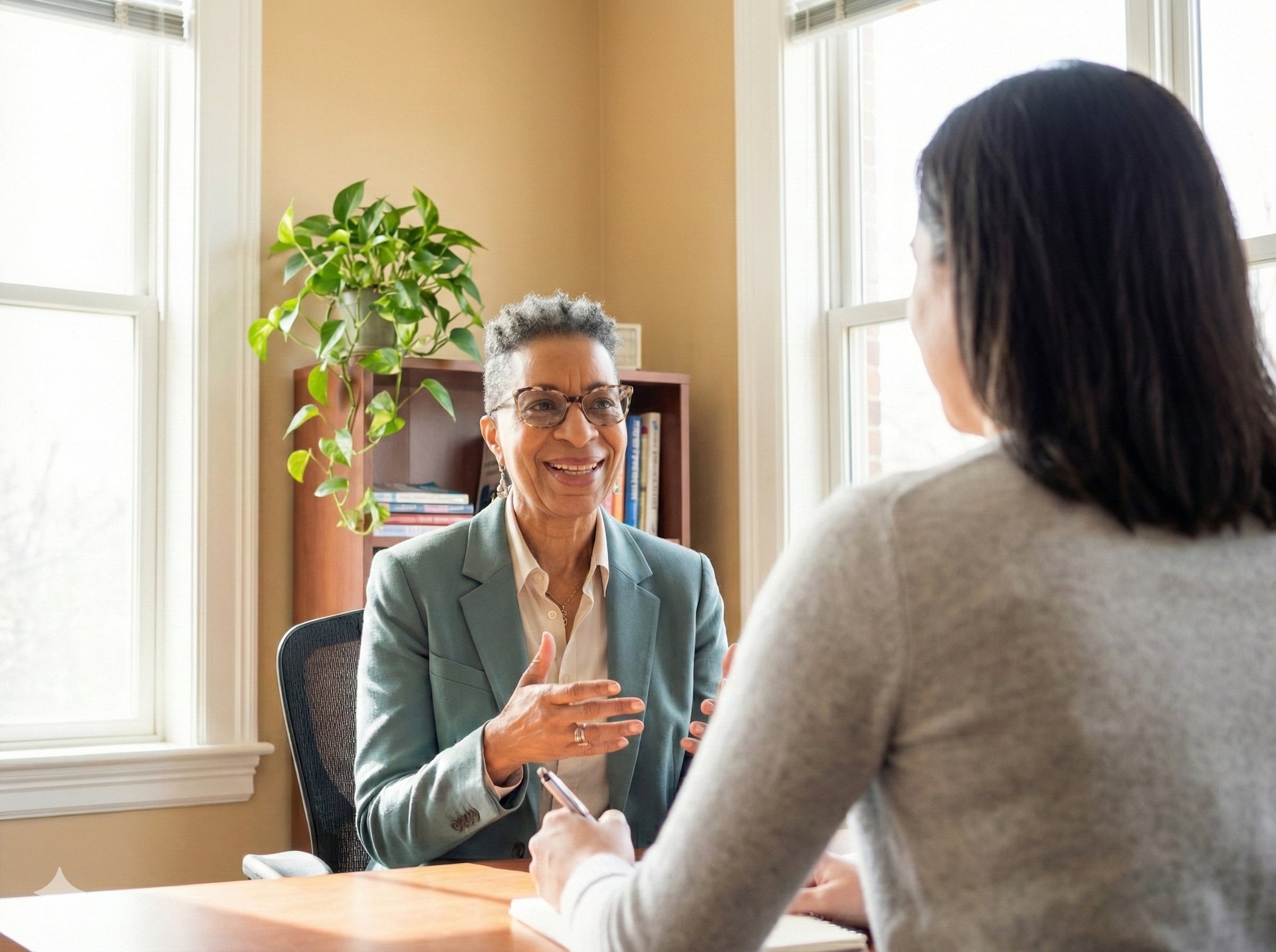 two women sitting on chair