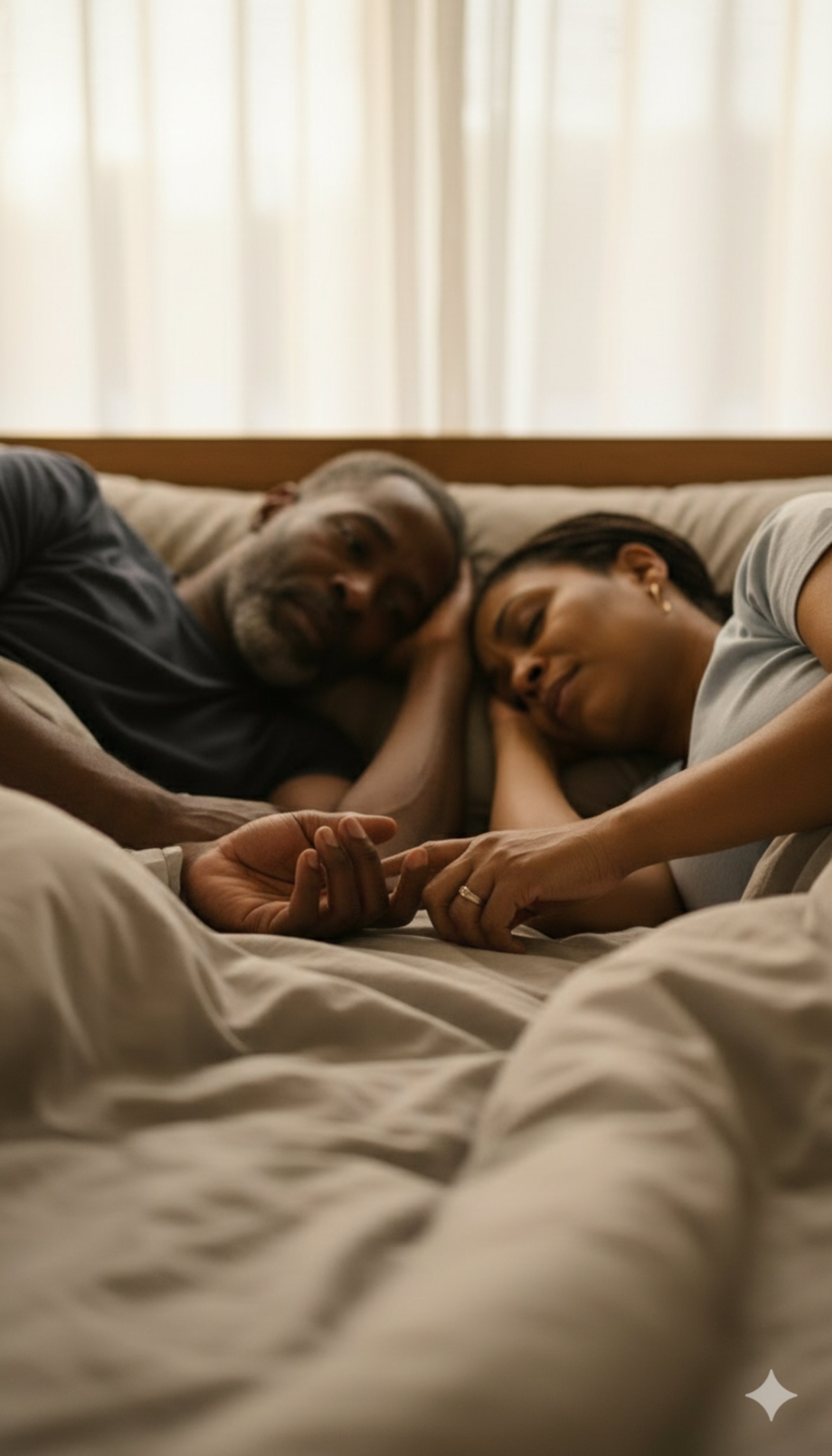 man and woman holding hands