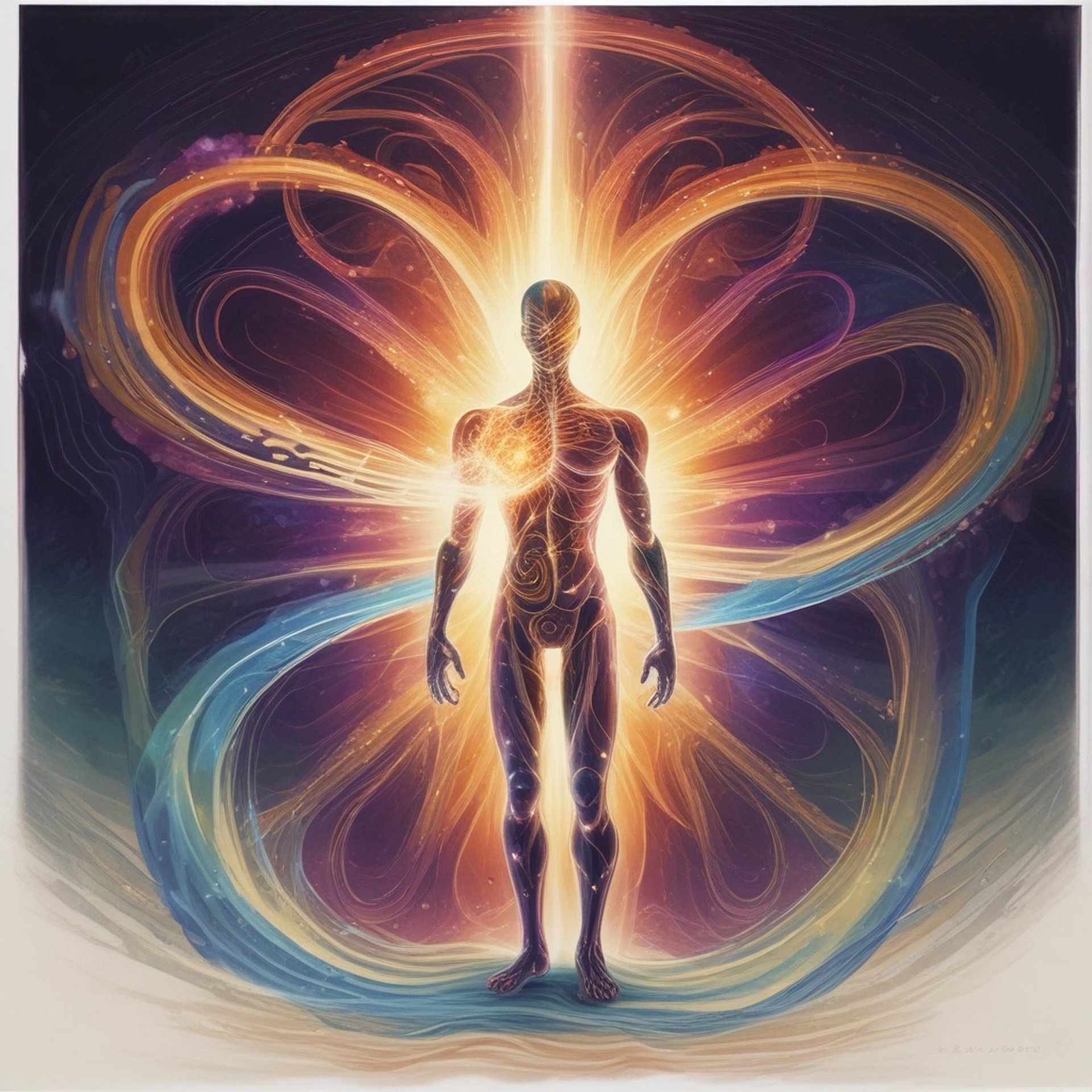 an abstract photo of a curved building with a blue sky in the background