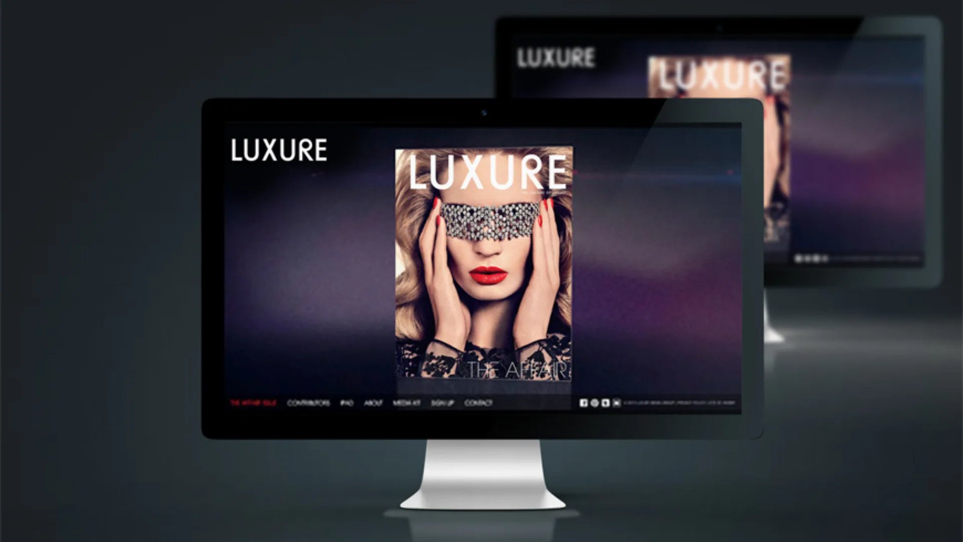 an abstract photo of a curved building with a blue sky in the background