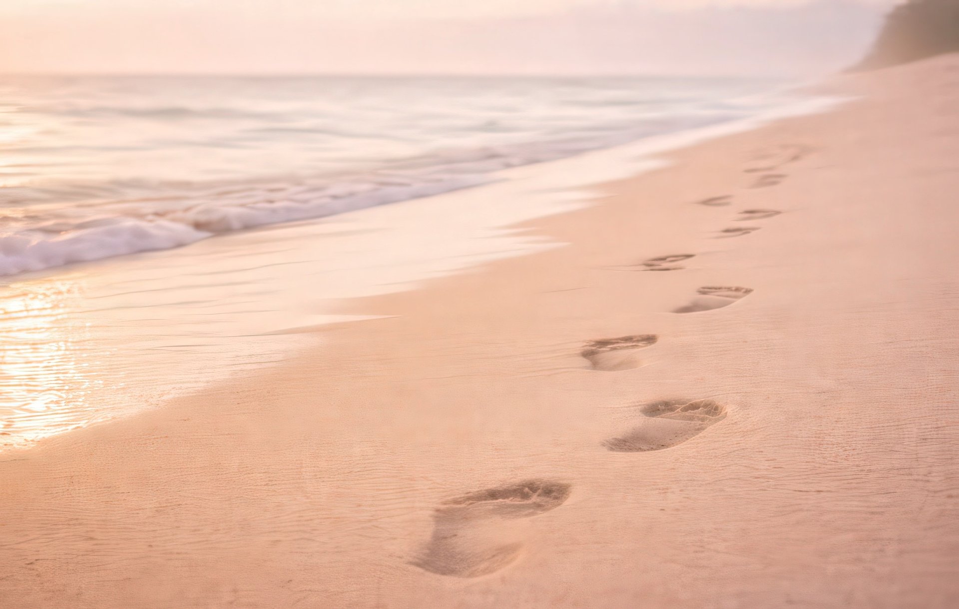 Ultrasound student's footprint of memory in the sand.