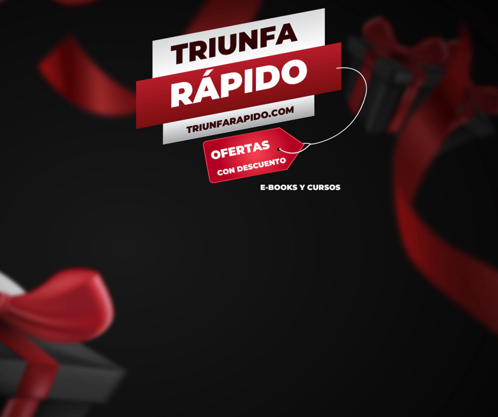 Banner Triunfa Rápido con ofertas de e-books y cursos digitales para mejorar salud, dinero y relaciones.