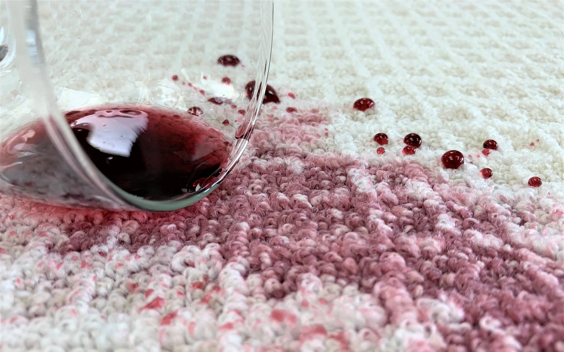Wine spill with carpet protector