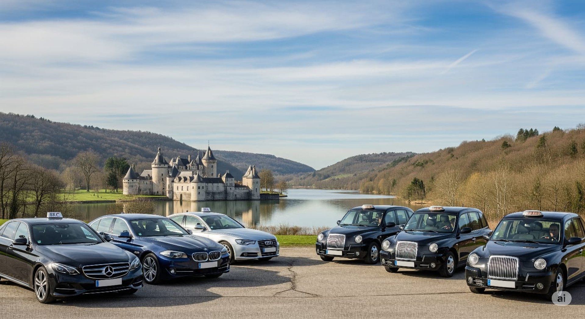 A boat traveling down a river next to tall buildings