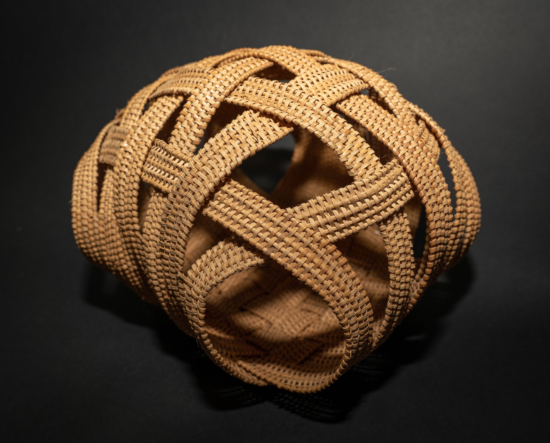 woven basket sculpture art weaving monochromatic 